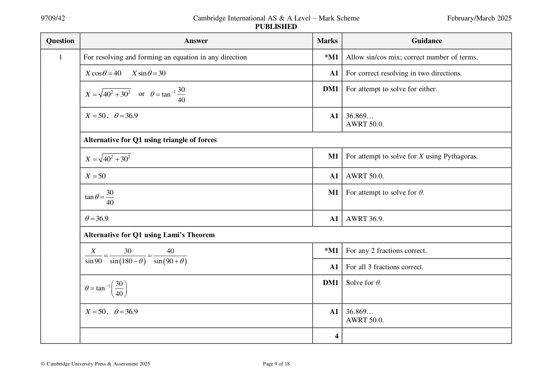 Mark scheme, page 9 of 18