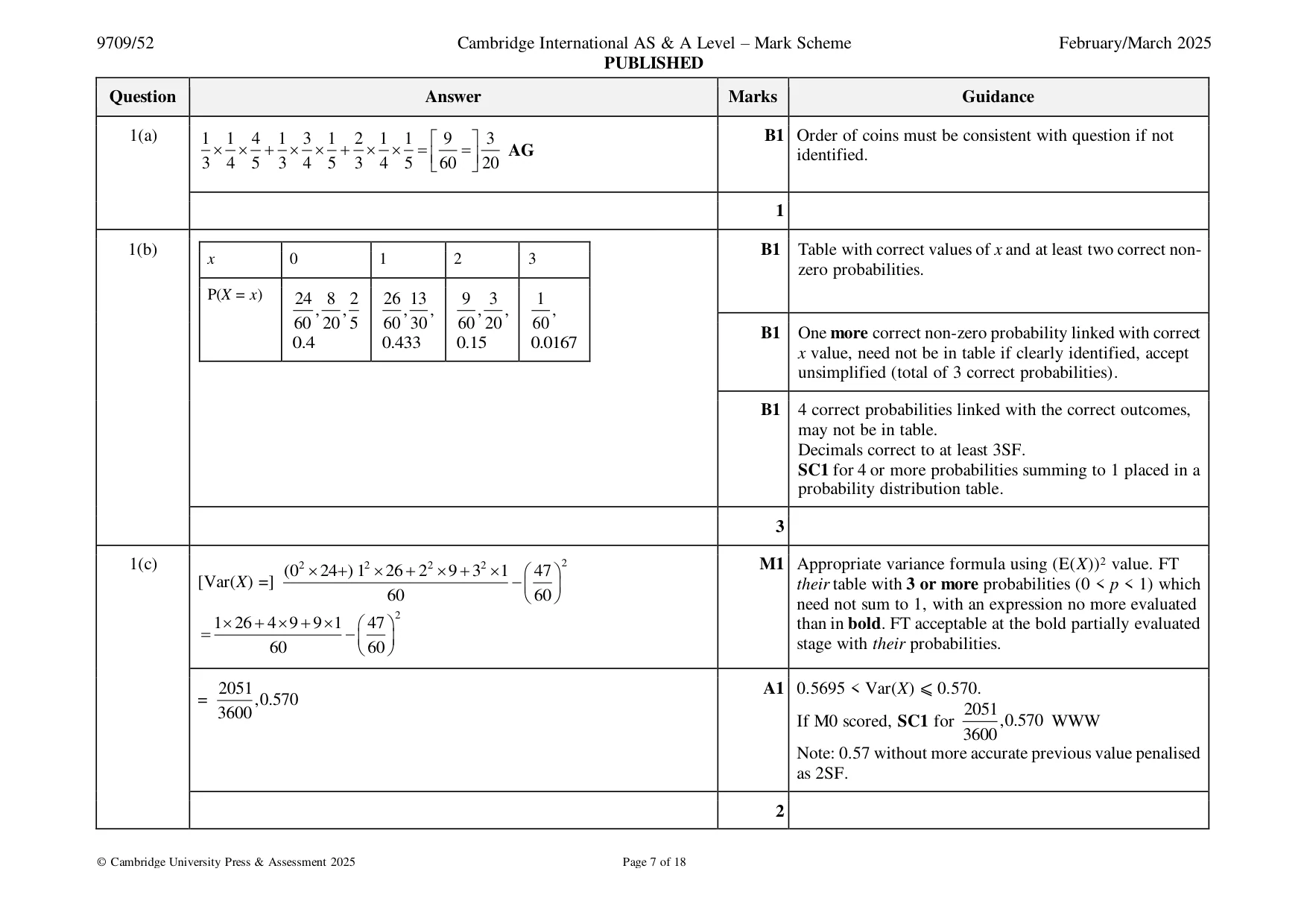 Mark scheme, page 7 of 18