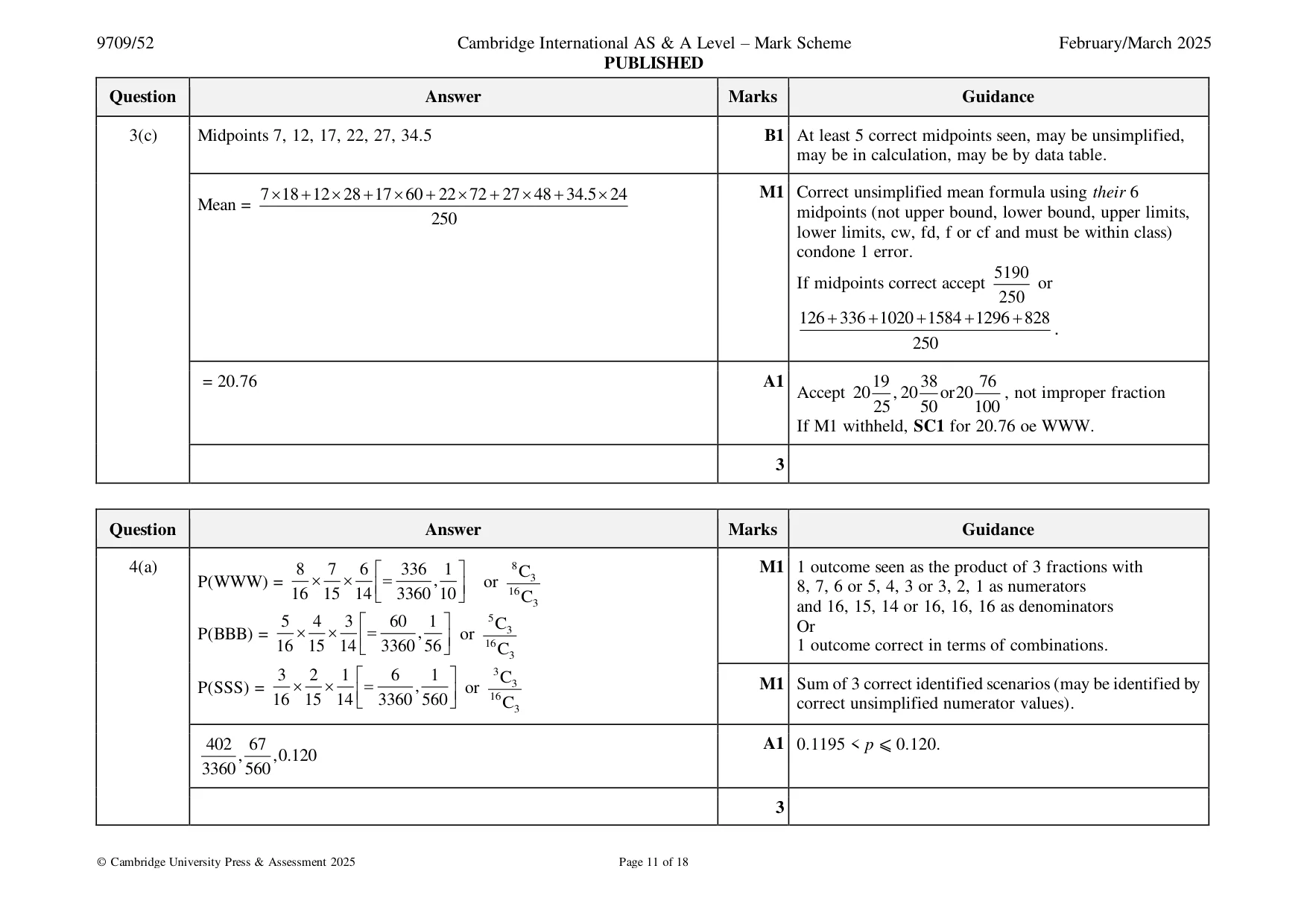Mark scheme, page 11 of 18