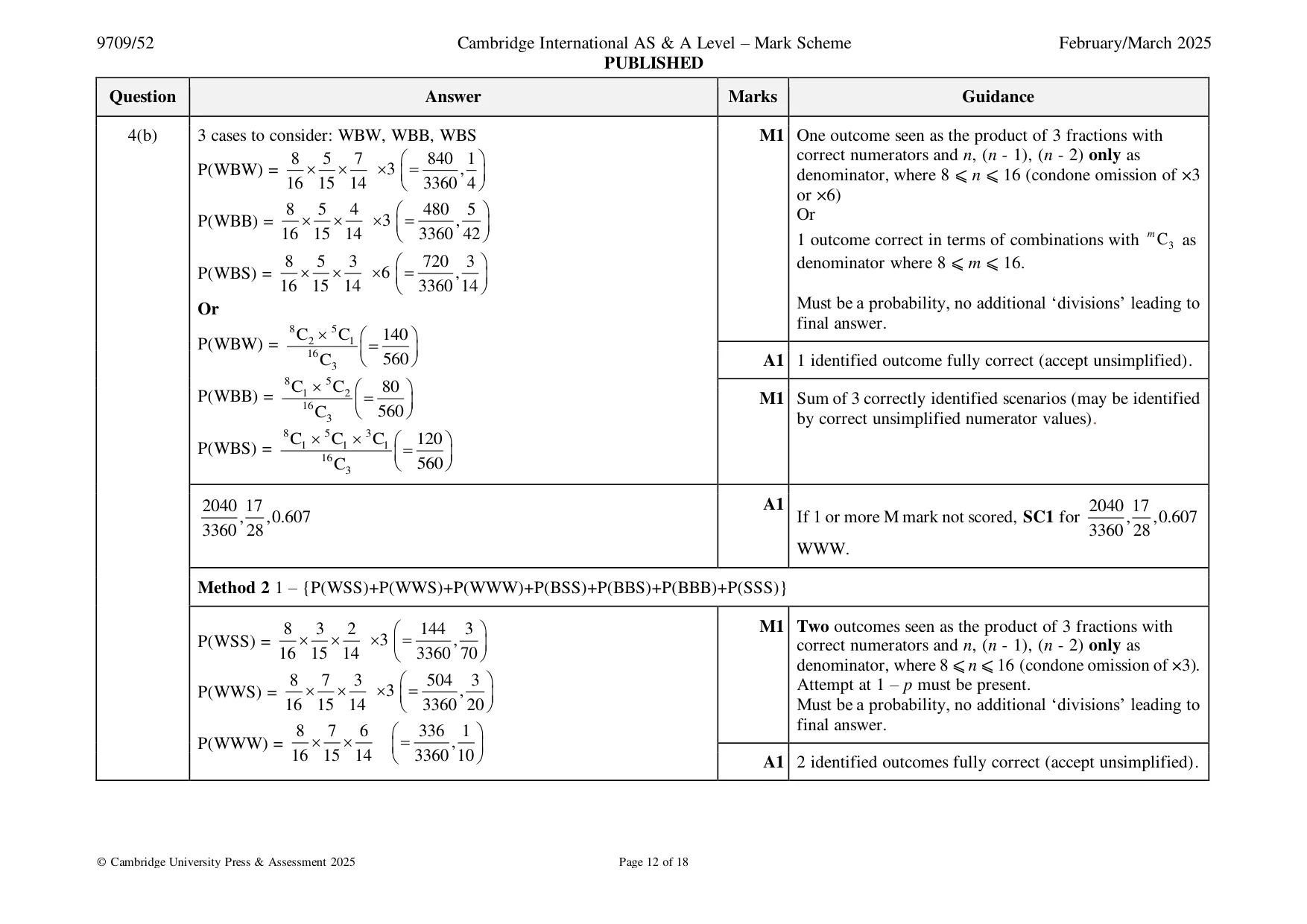 Mark scheme, page 12 of 18