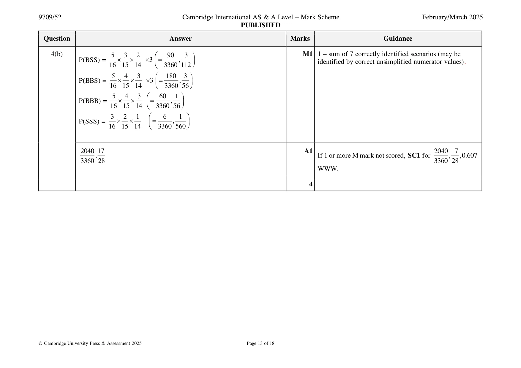 Mark scheme, page 13 of 18