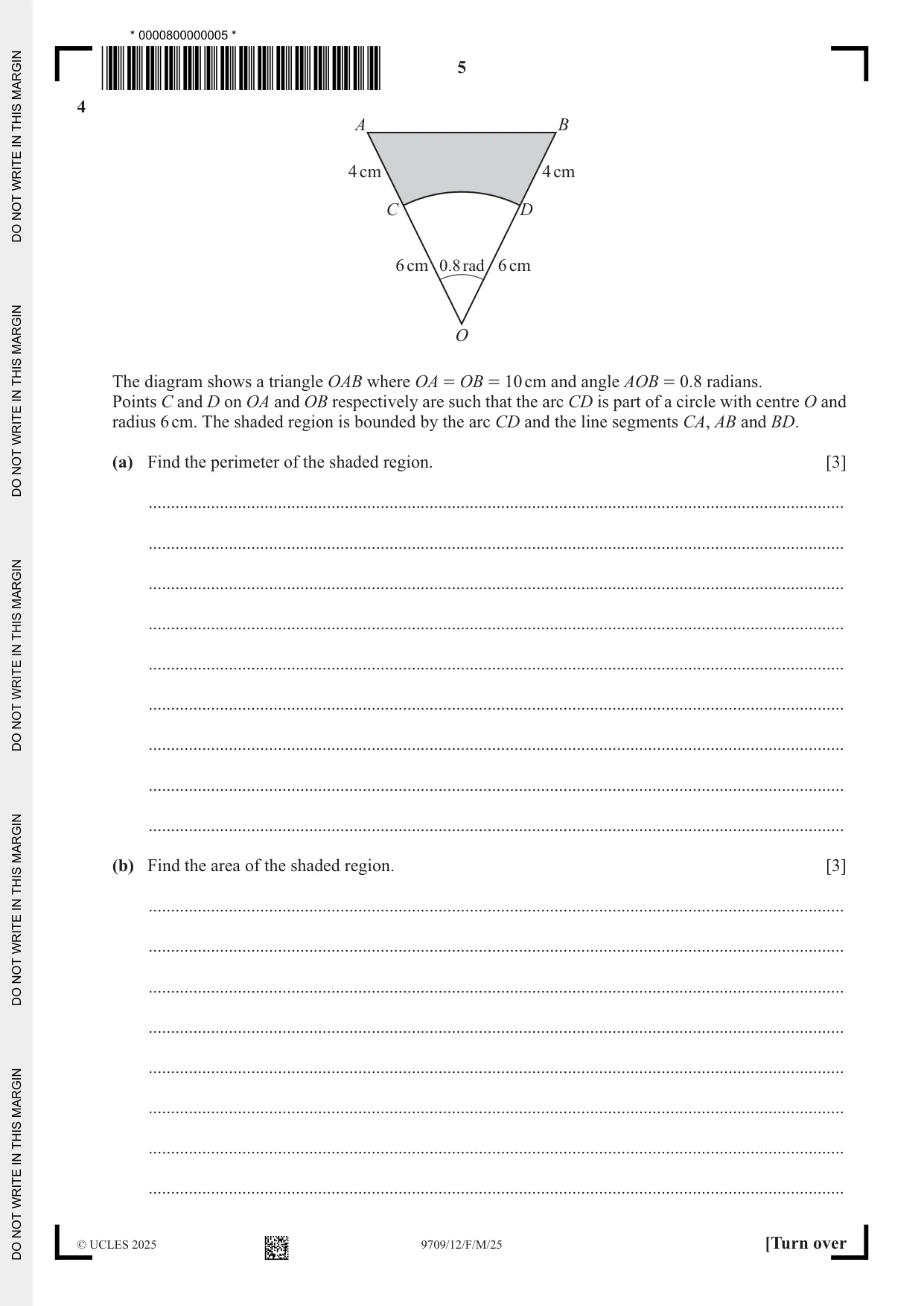 Cambridge A Level Mathematics 9709 2025 Feb/March Paper 1 · Variant 2 question paper, page 5 of 16