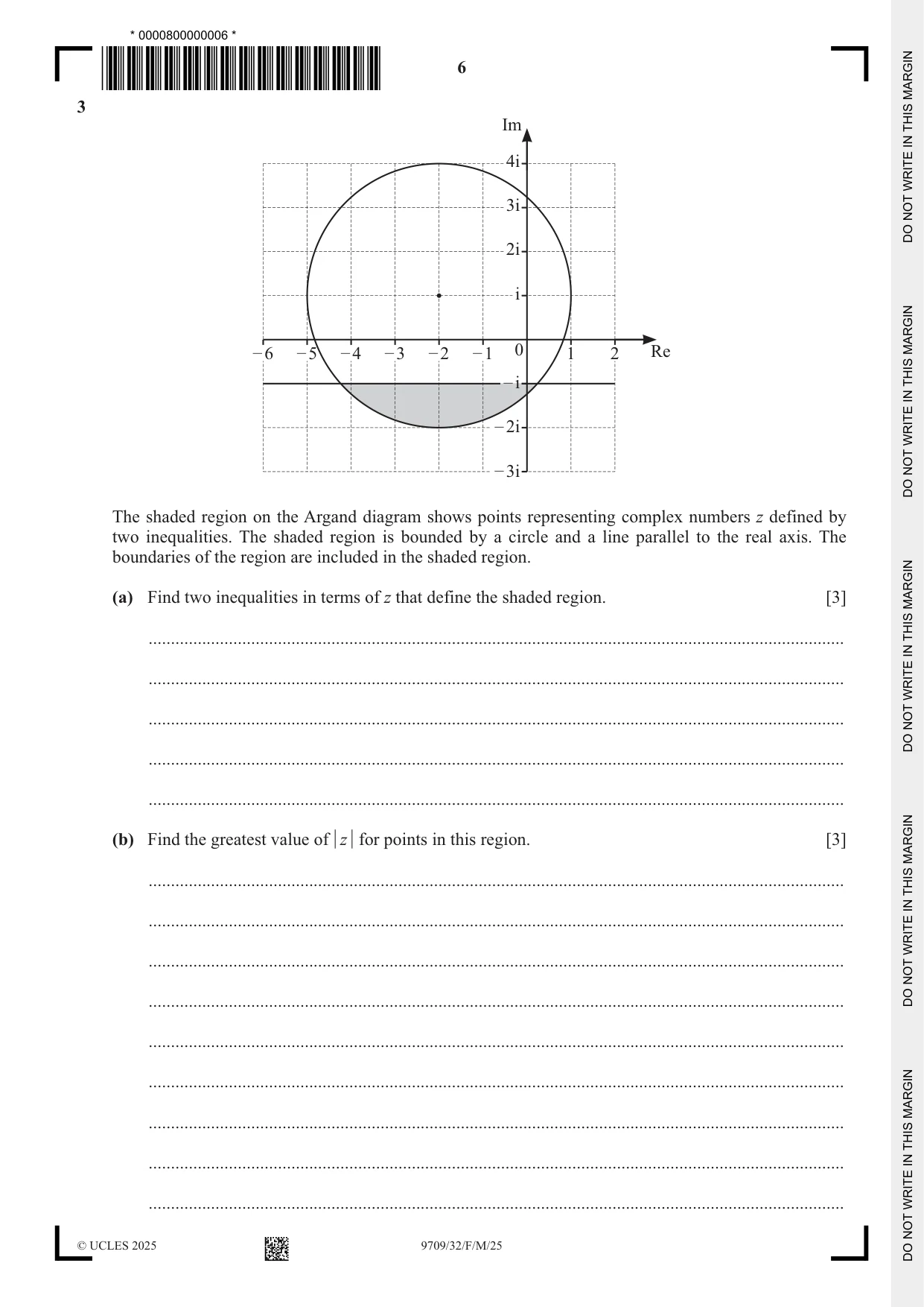 Cambridge A Level Mathematics 9709 2025 Feb/March Paper 3 · Variant 2 question paper, page 6 of 20