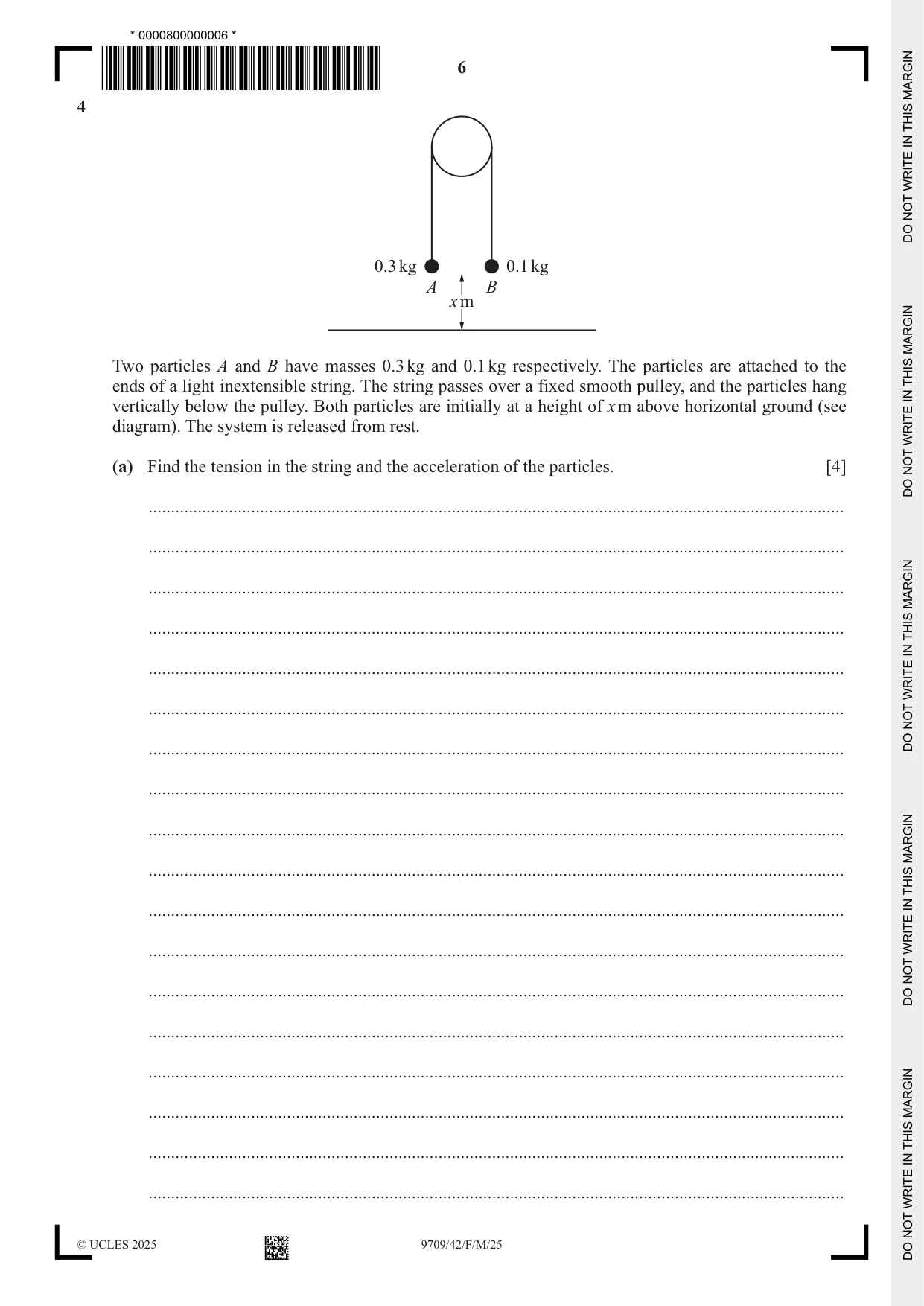 Cambridge A Level Mathematics 9709 2025 Feb/March Paper 4 · Variant 2 question paper, page 6 of 16