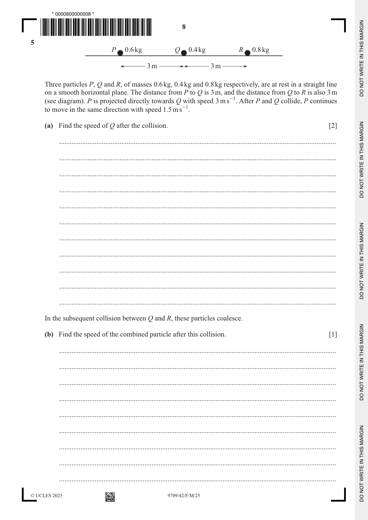 Cambridge A Level Mathematics 9709 2025 Feb/March Paper 4 · Variant 2 question paper, page 8 of 16