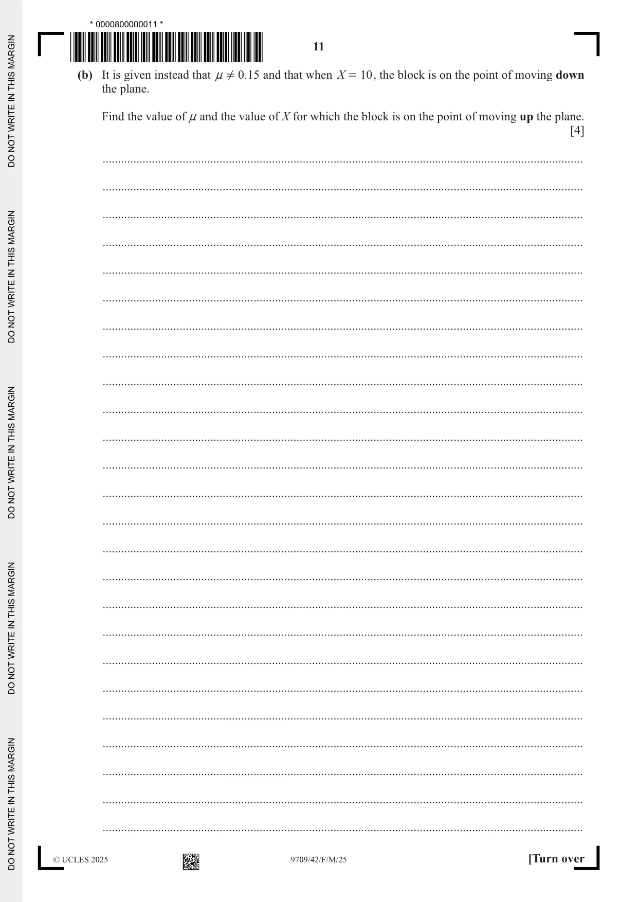Cambridge A Level Mathematics 9709 2025 Feb/March Paper 4 · Variant 2 question paper, page 11 of 16