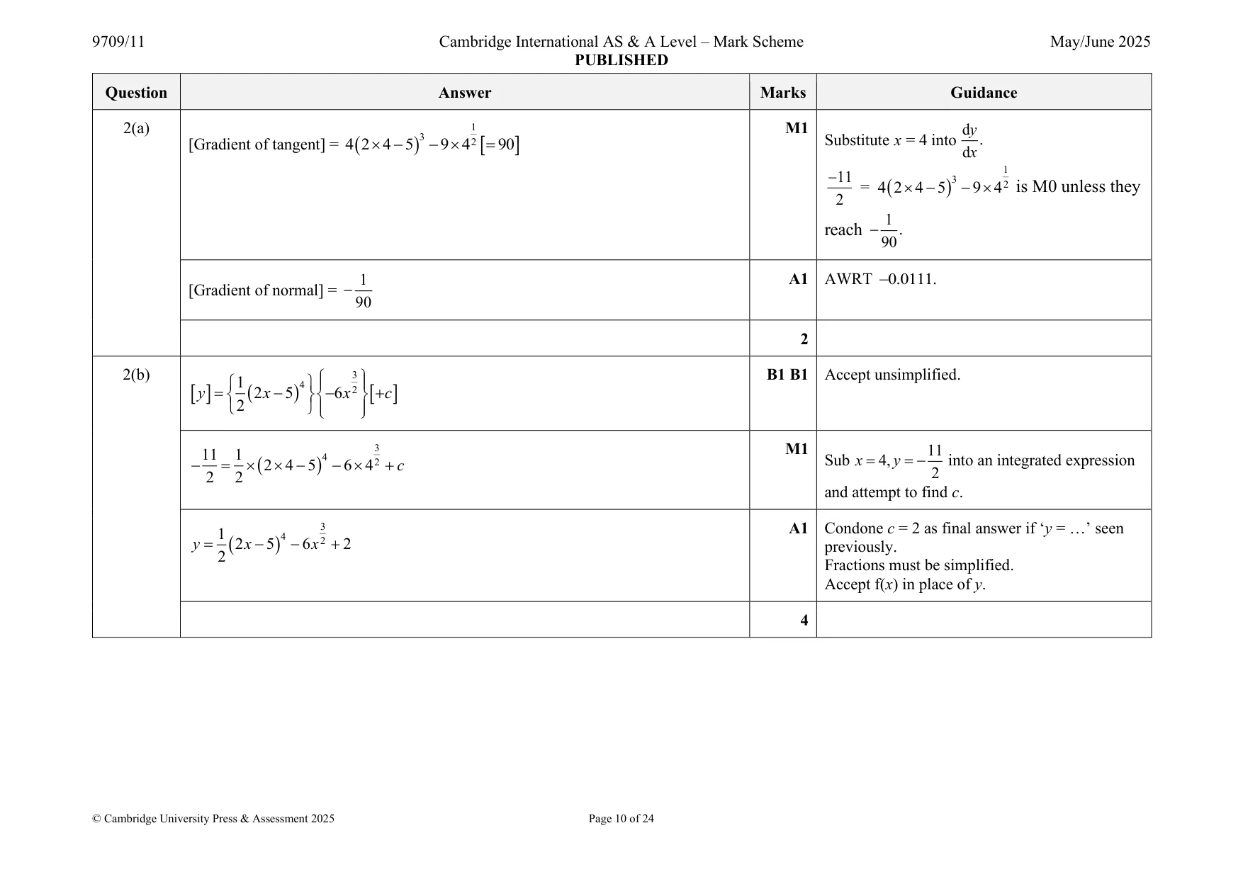 Mark scheme, page 10 of 24