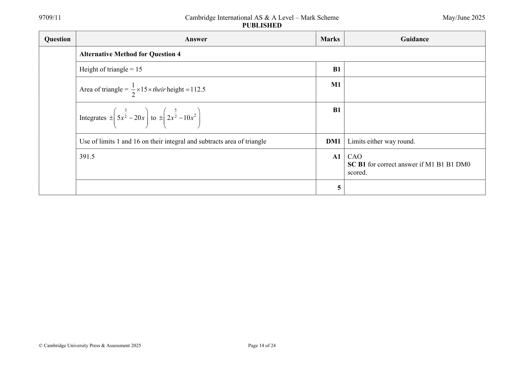 Mark scheme, page 14 of 24