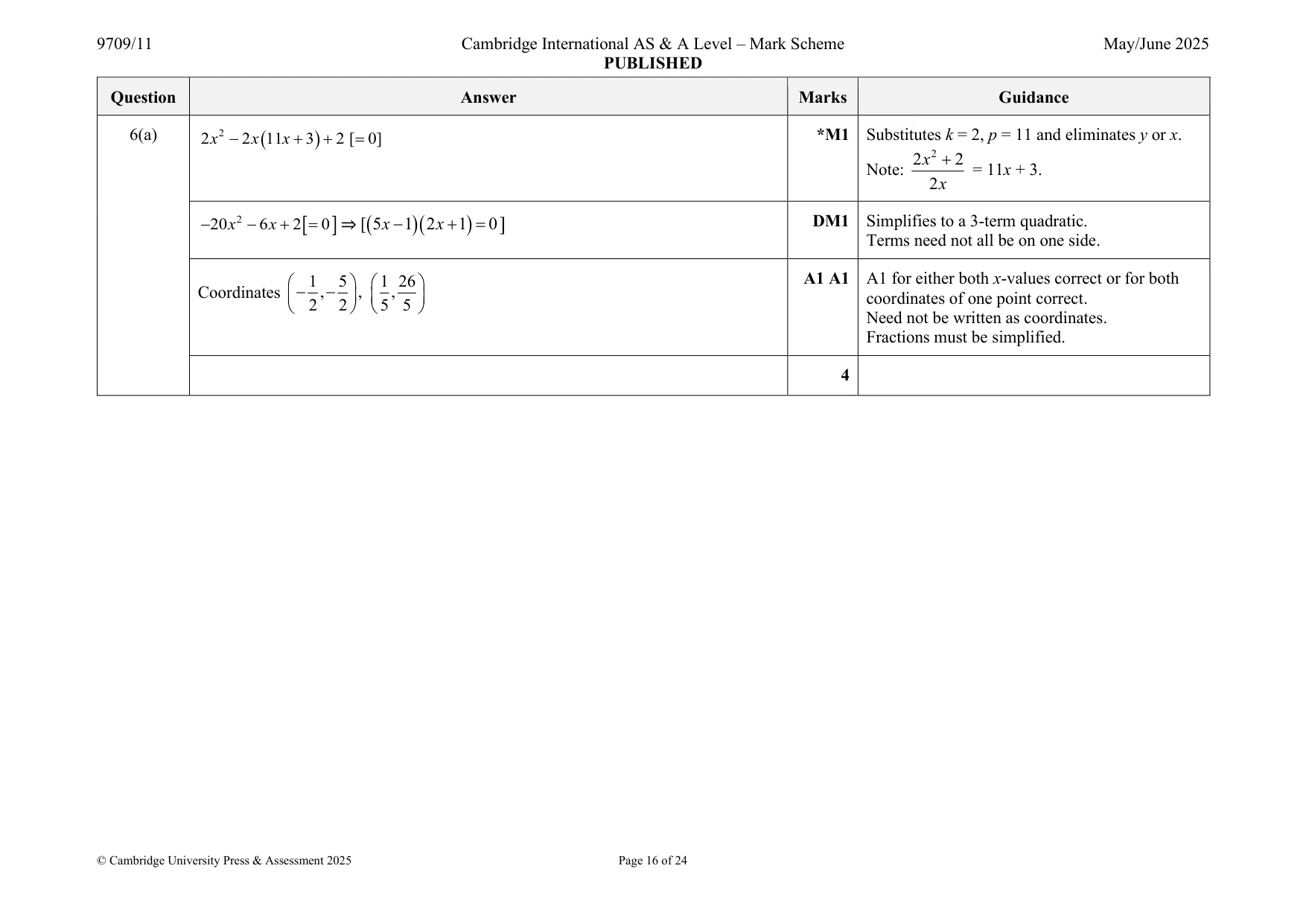 Mark scheme, page 16 of 24