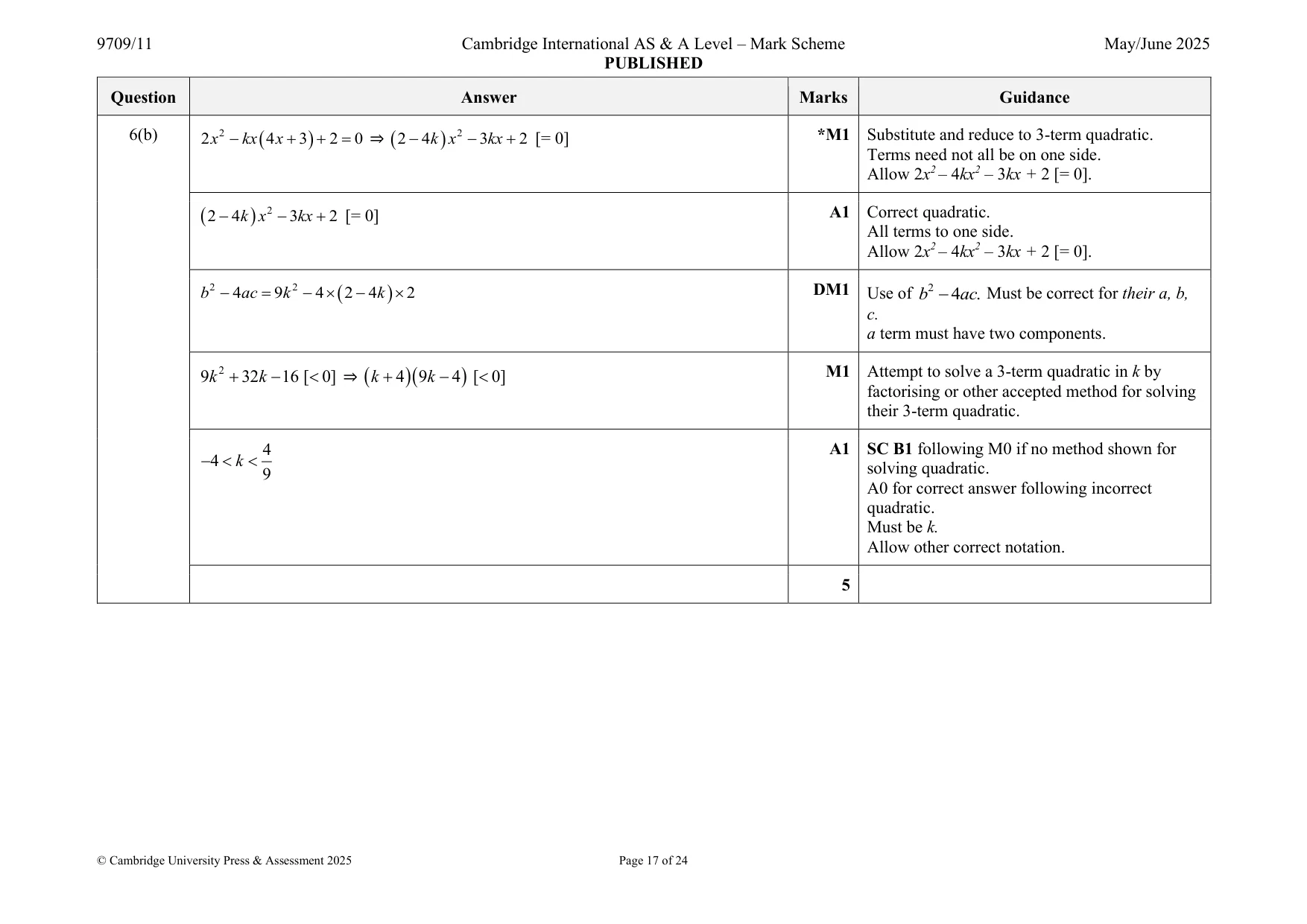 Mark scheme, page 17 of 24