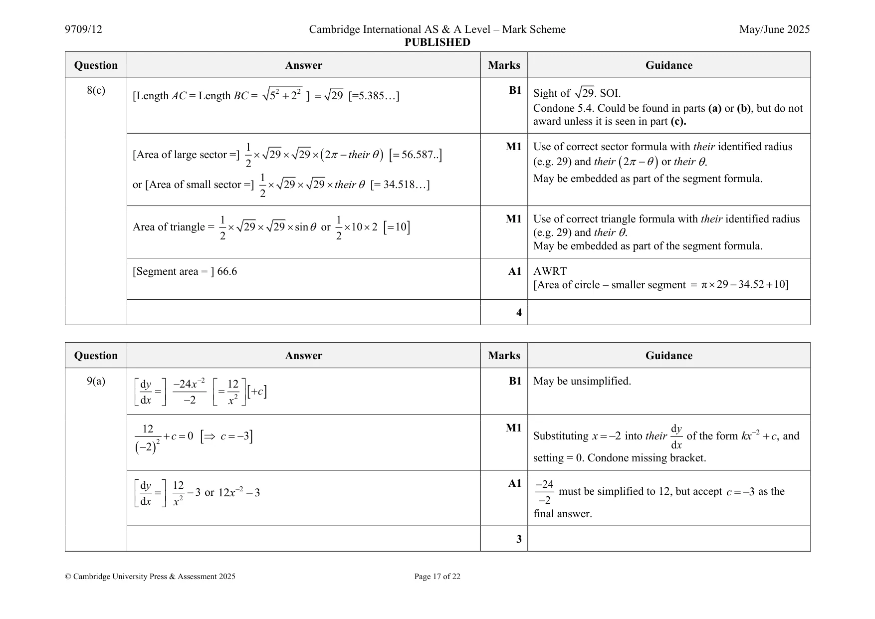 Mark scheme, page 17 of 22