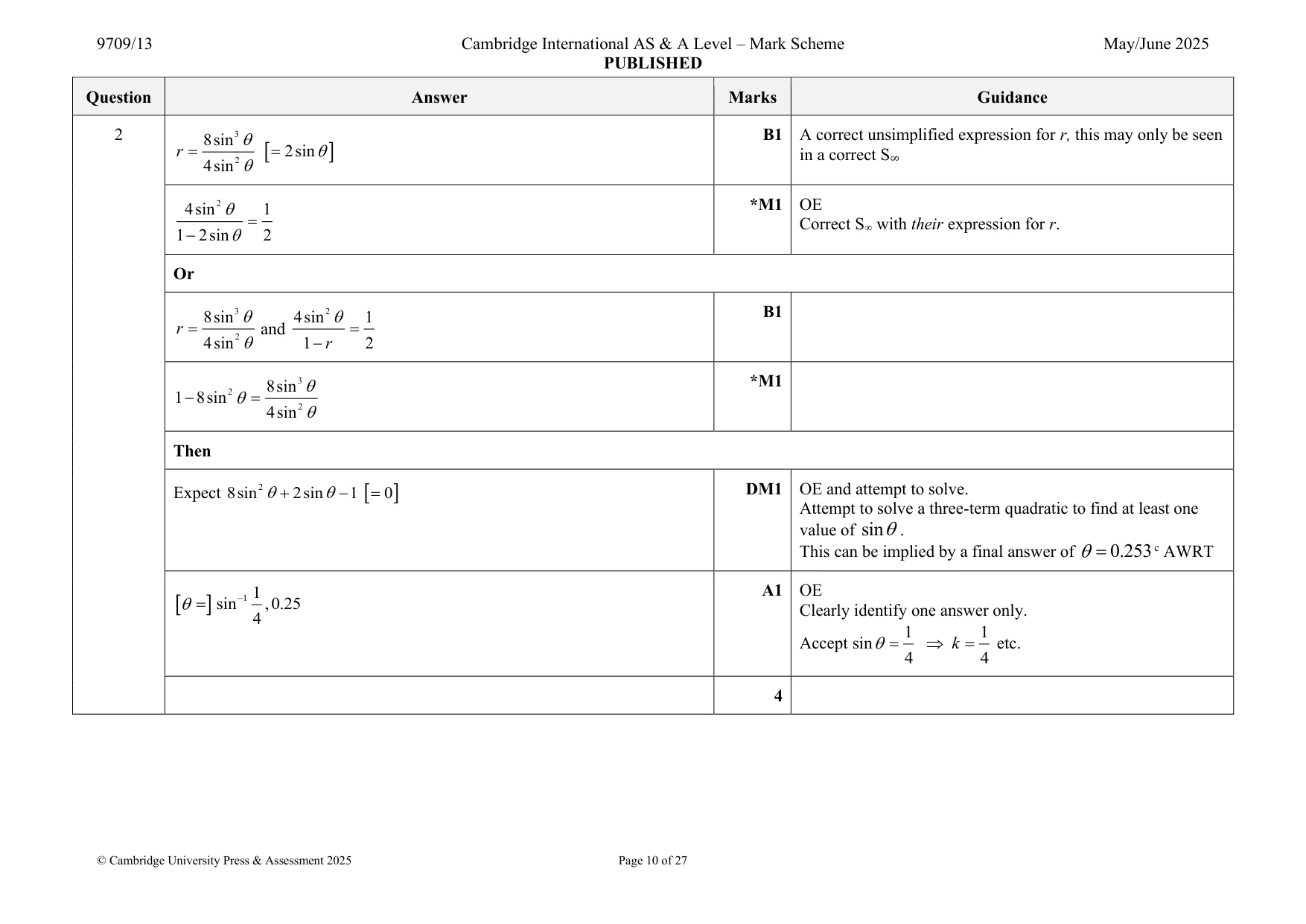 Mark scheme, page 10 of 27
