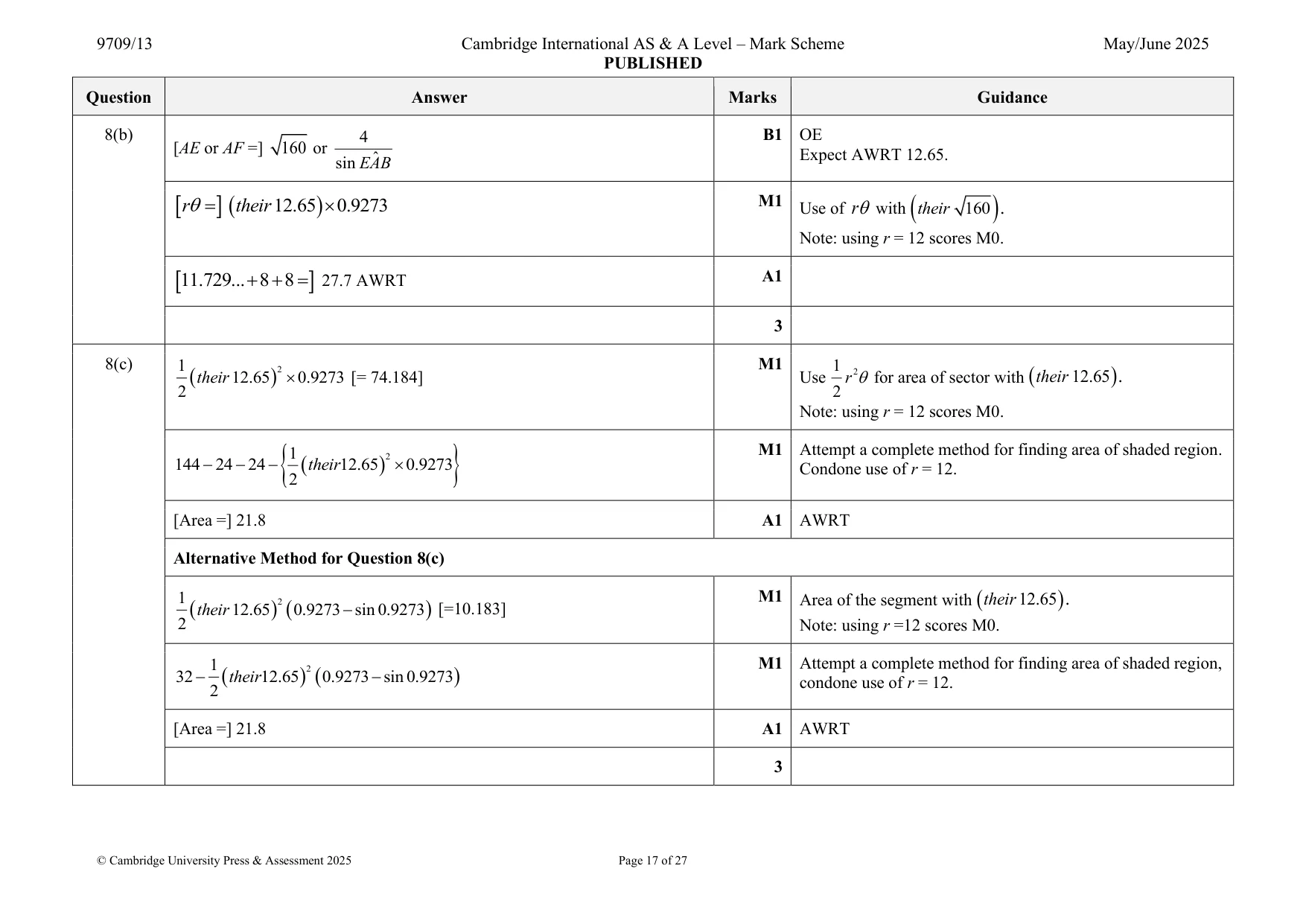 Mark scheme, page 17 of 27