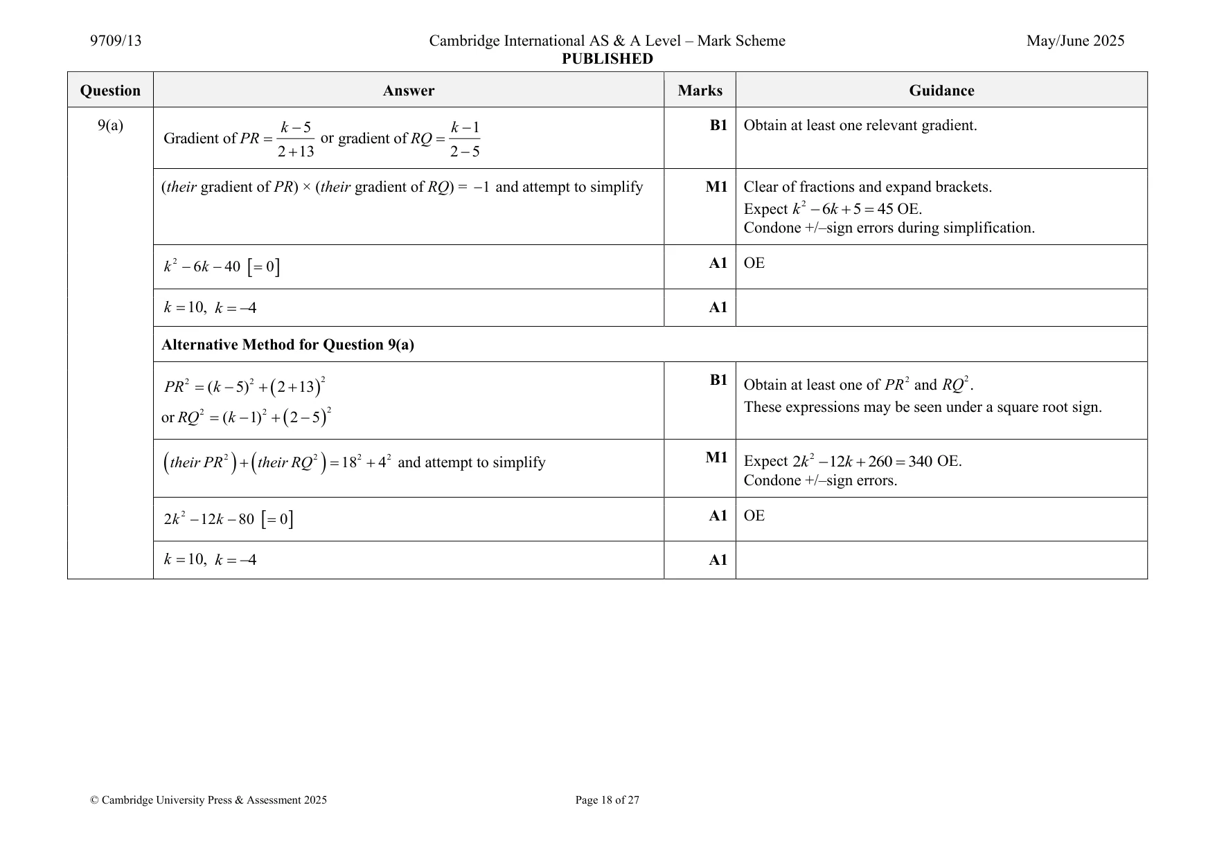 Mark scheme, page 18 of 27