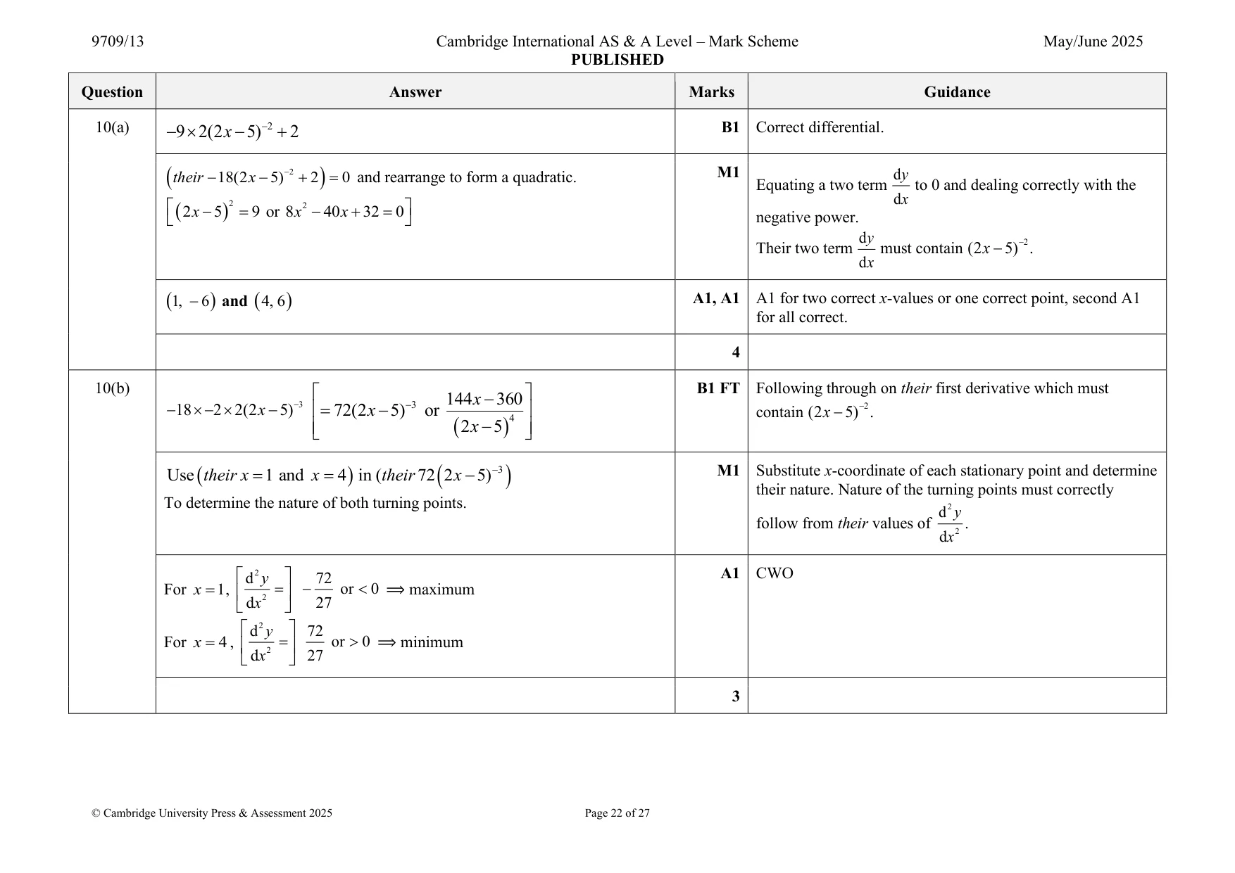 Mark scheme, page 22 of 27