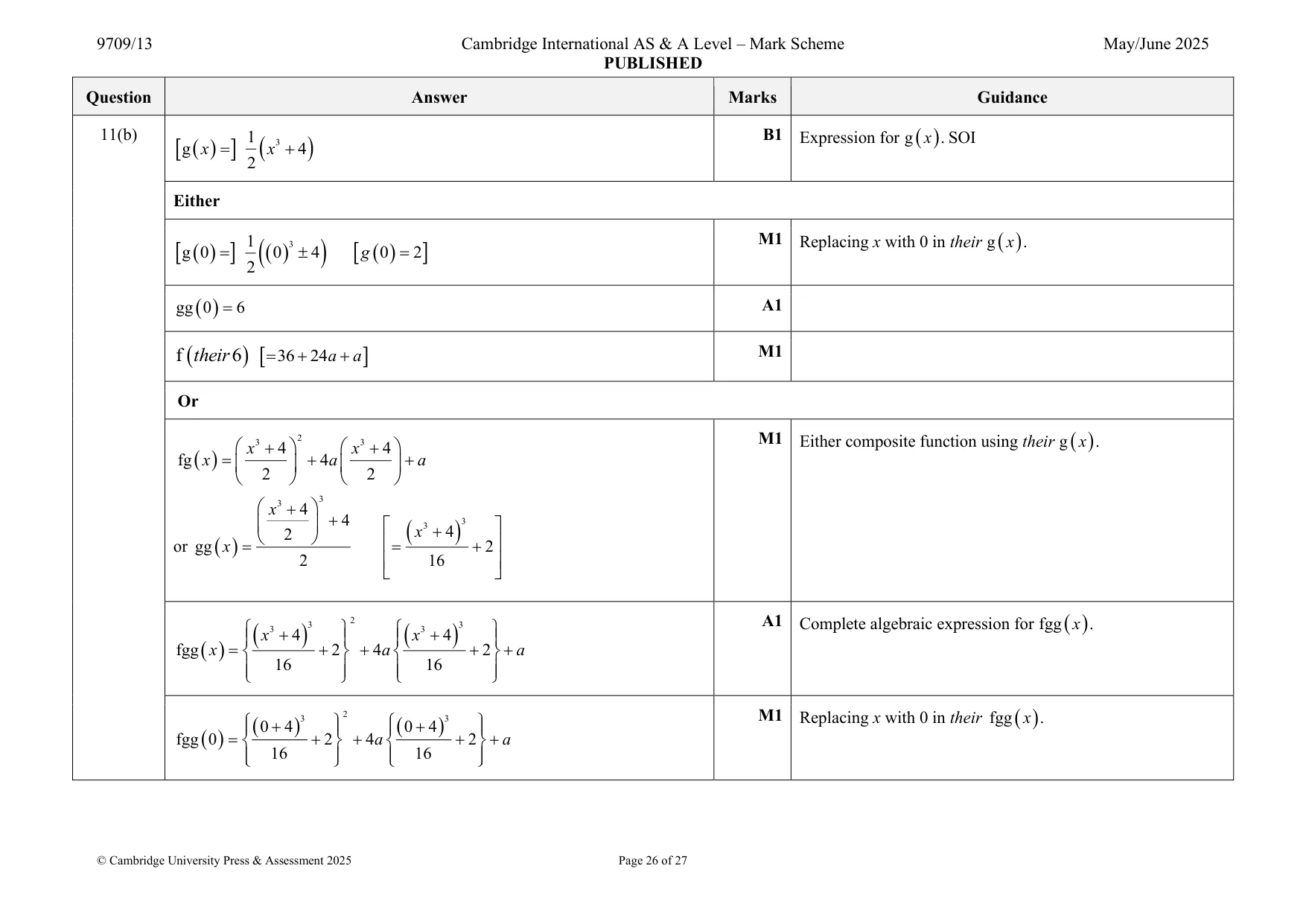 Mark scheme, page 26 of 27