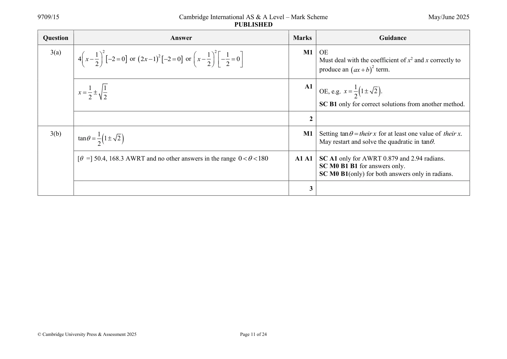 Mark scheme, page 11 of 24