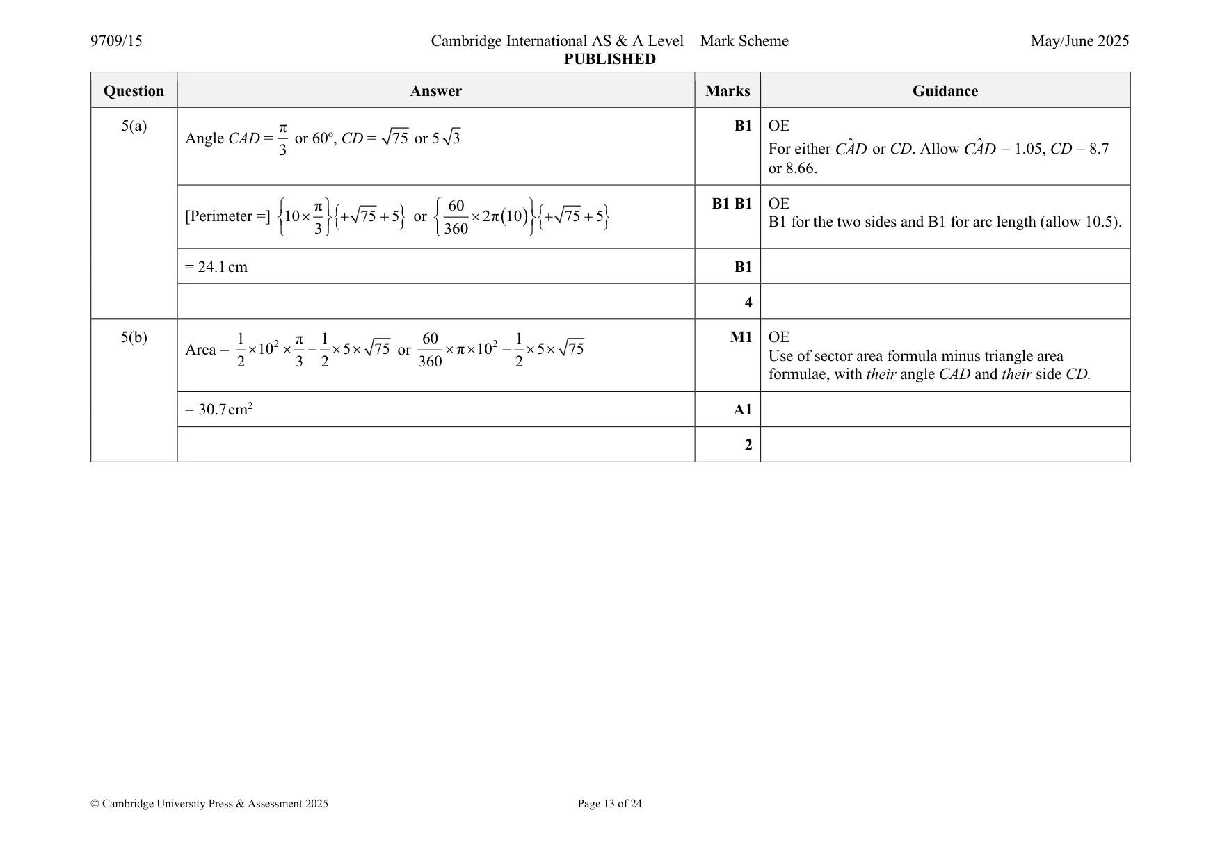 Mark scheme, page 13 of 24
