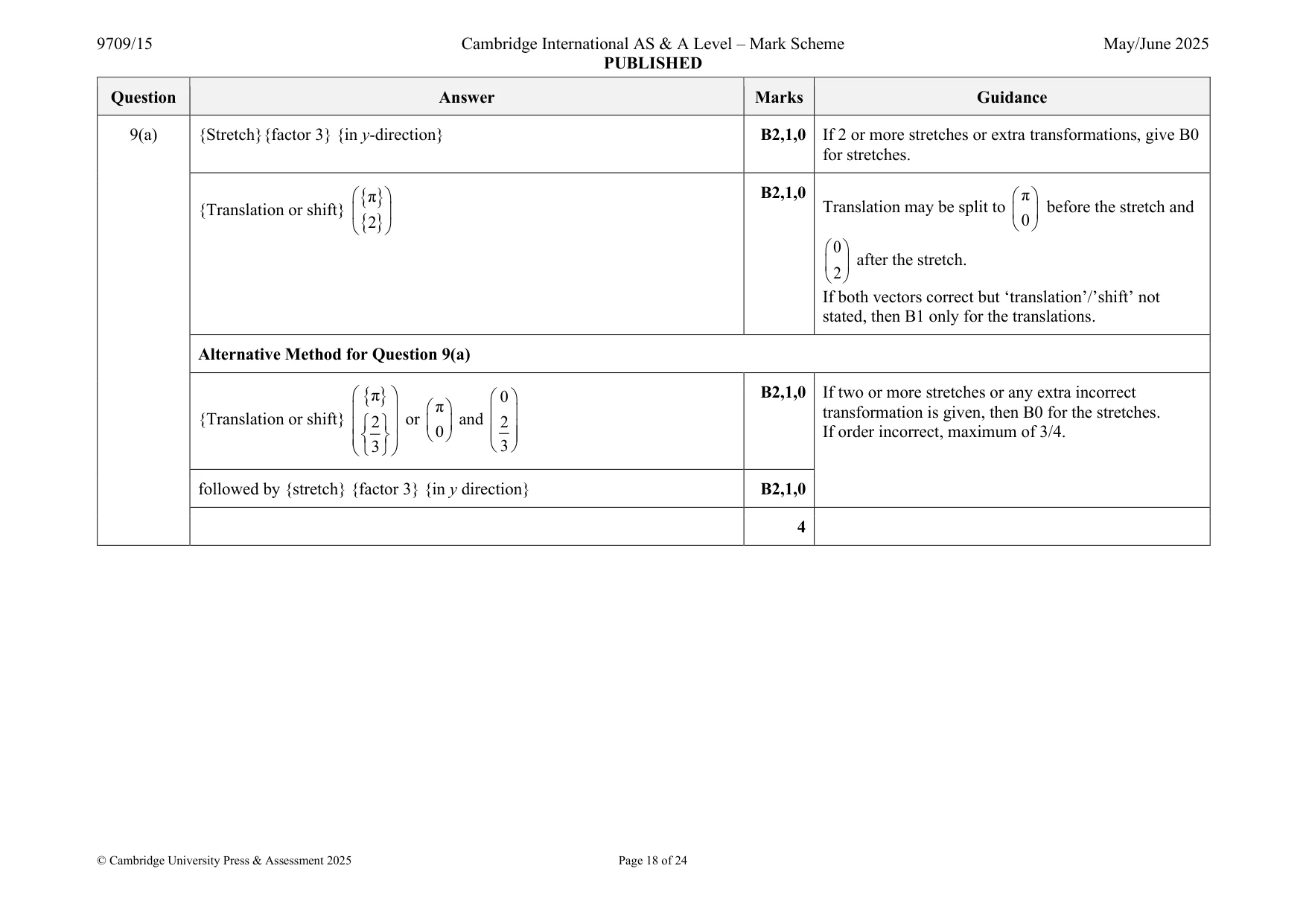 Mark scheme, page 18 of 24