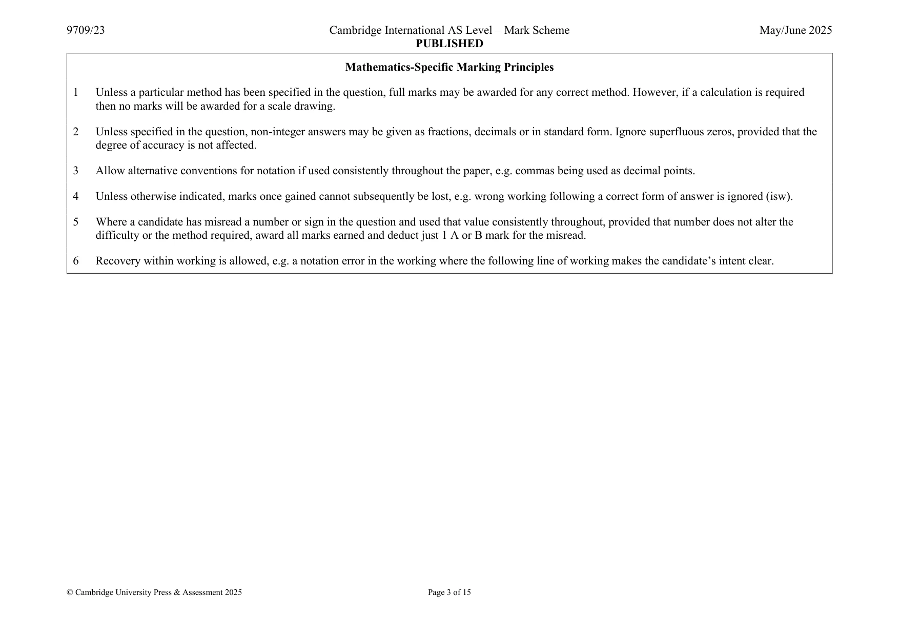 Mark scheme, page 3 of 15