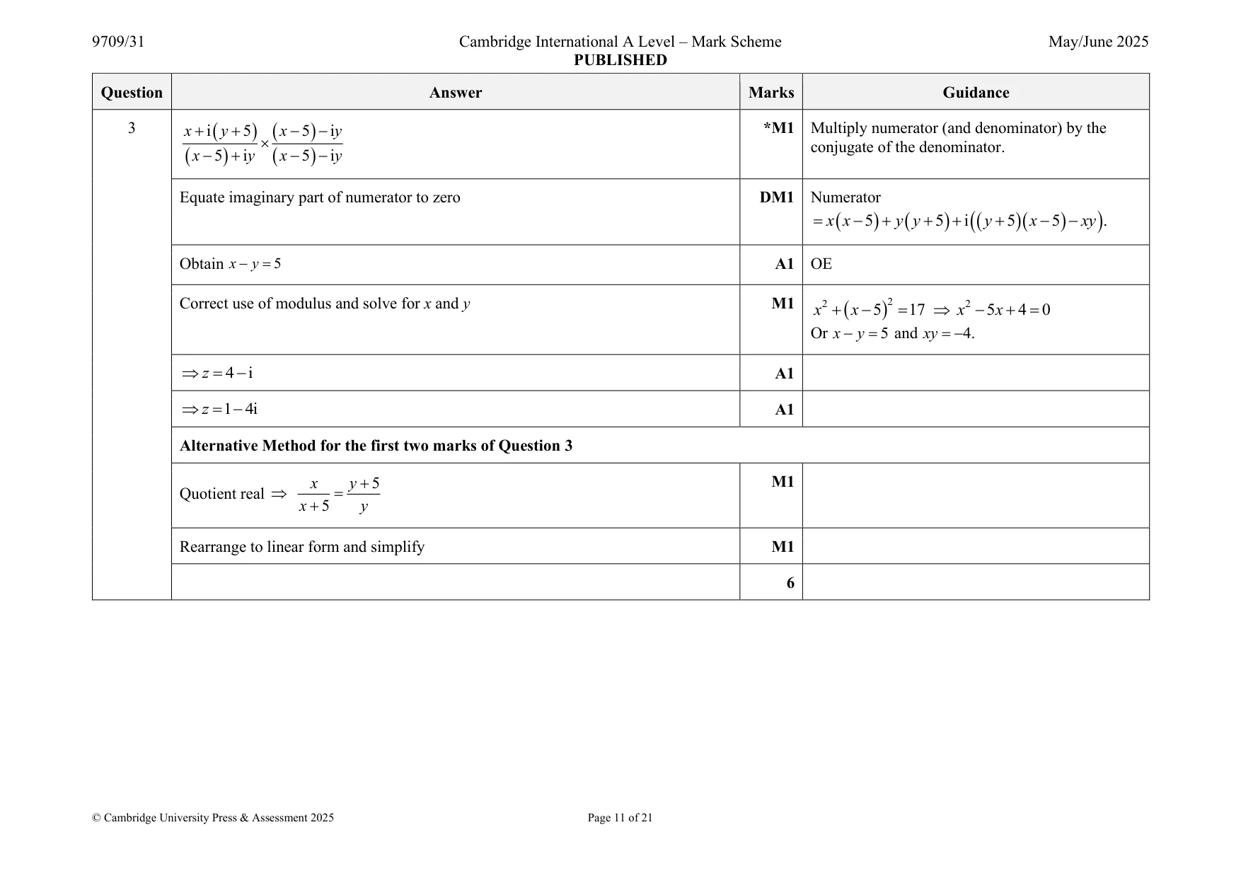 Mark scheme, page 11 of 21