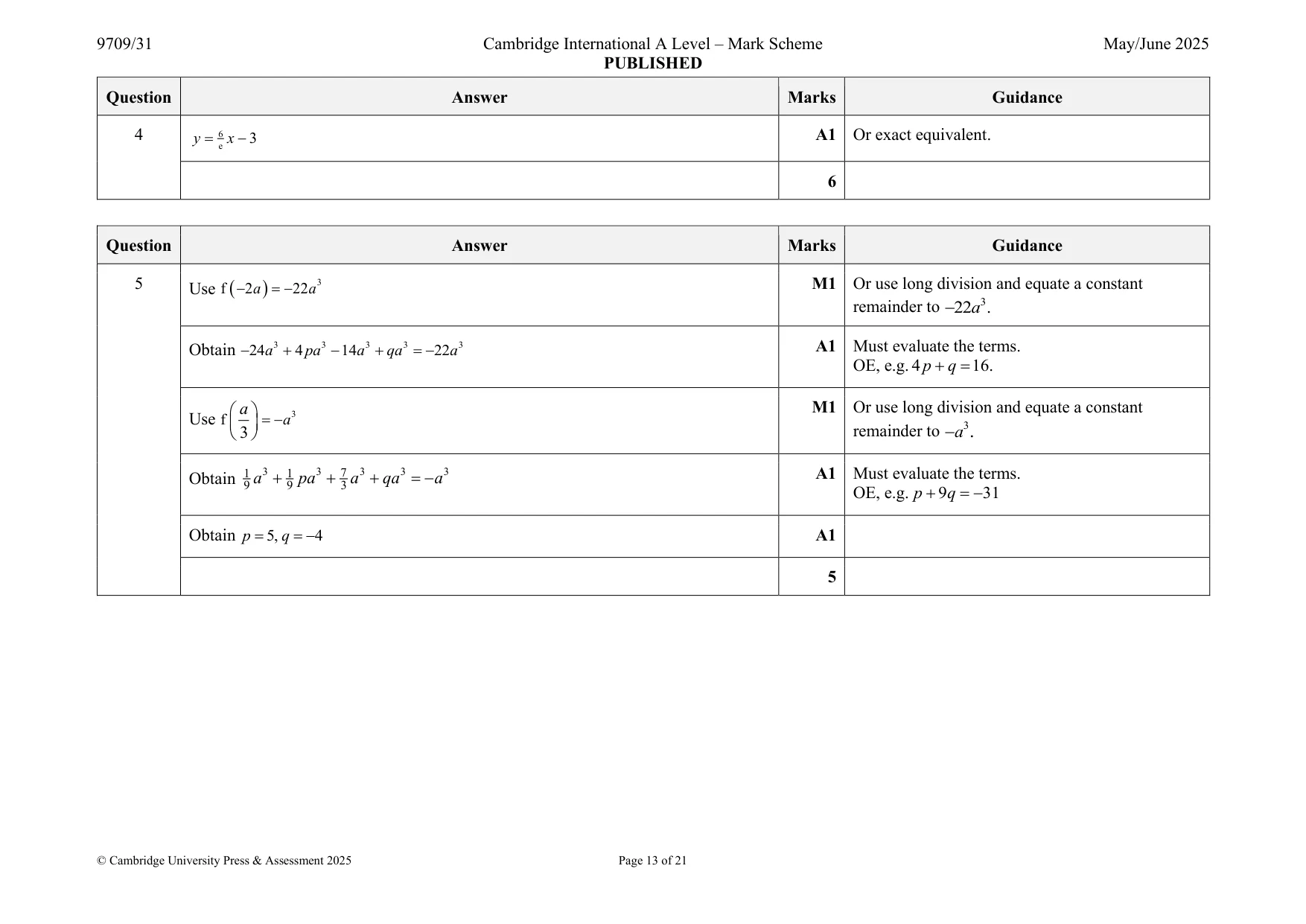 Mark scheme, page 13 of 21