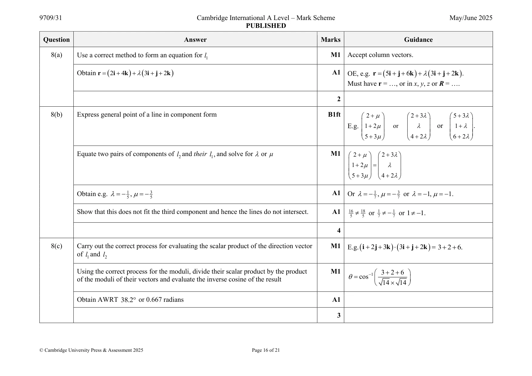 Mark scheme, page 16 of 21
