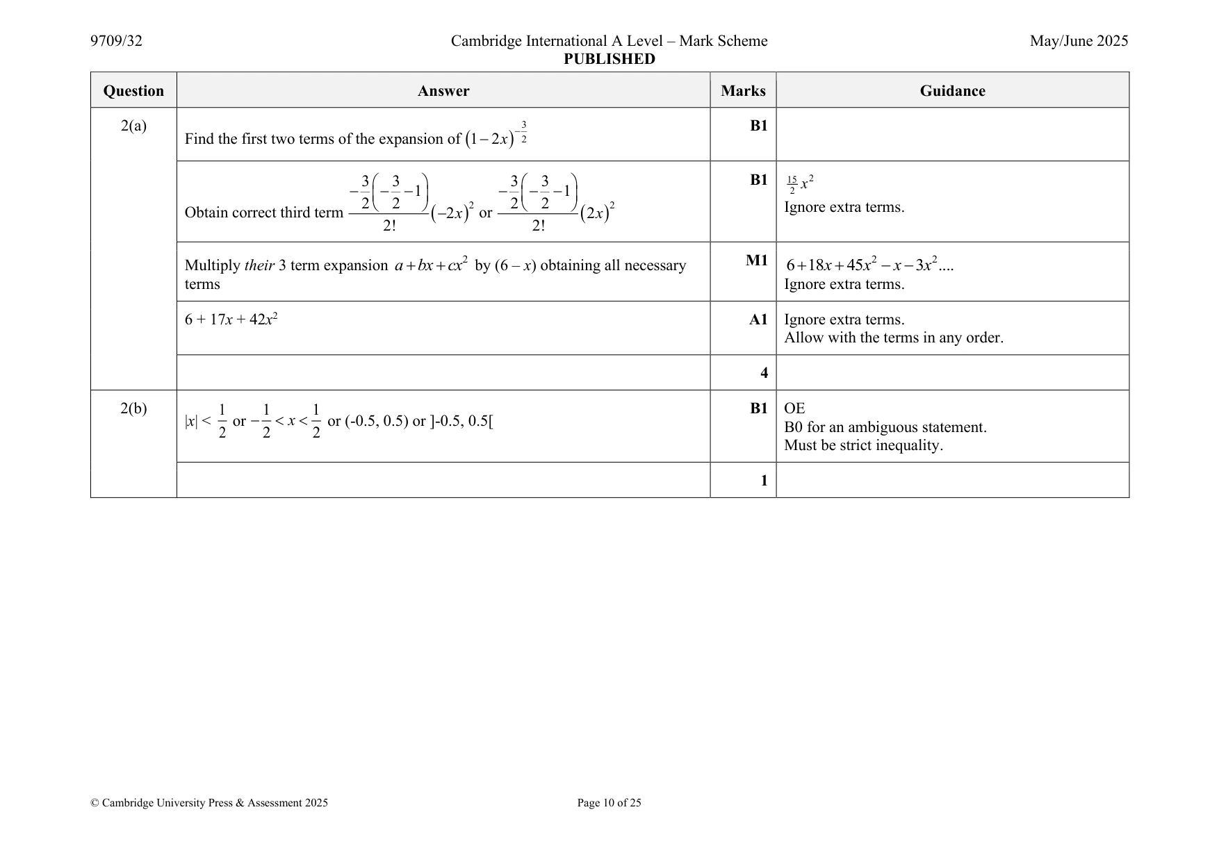 Mark scheme, page 10 of 25