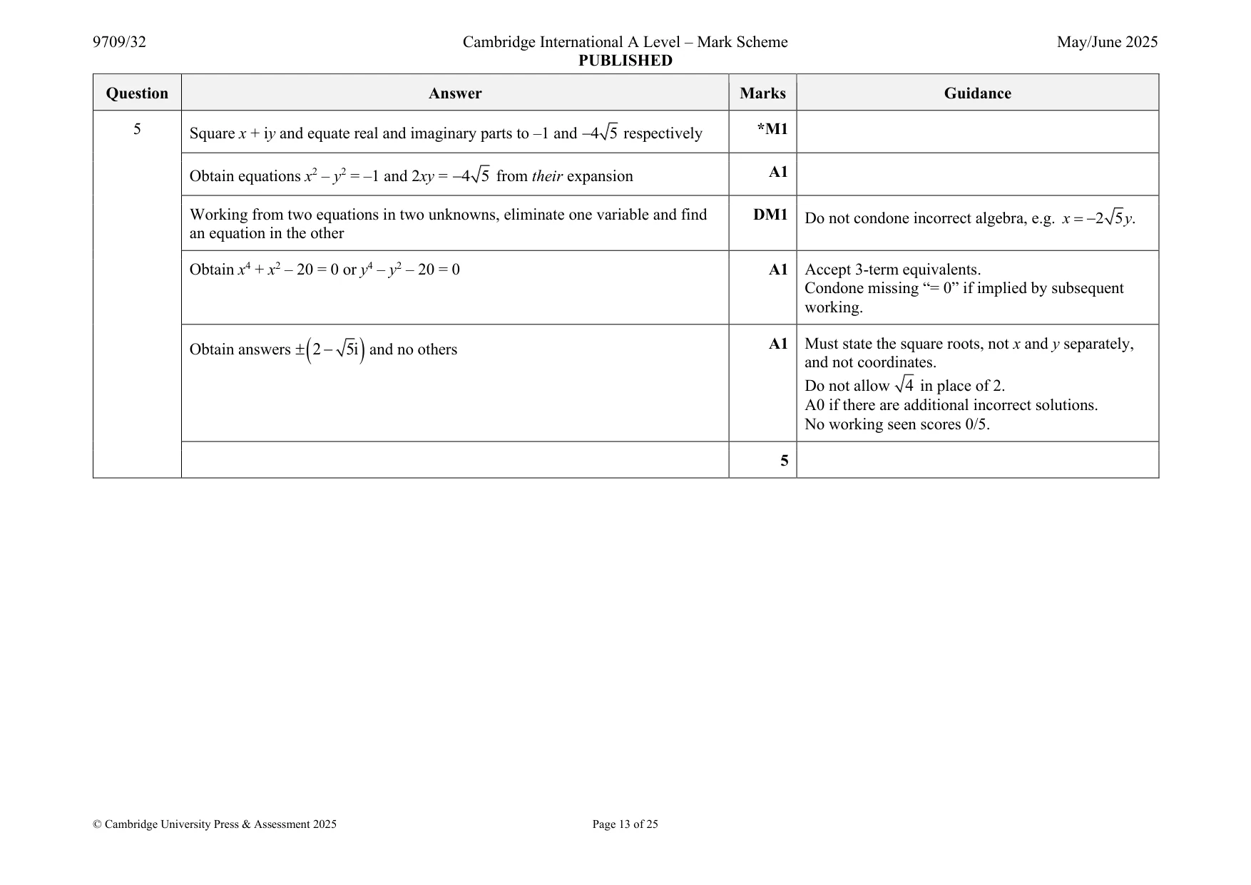 Mark scheme, page 13 of 25