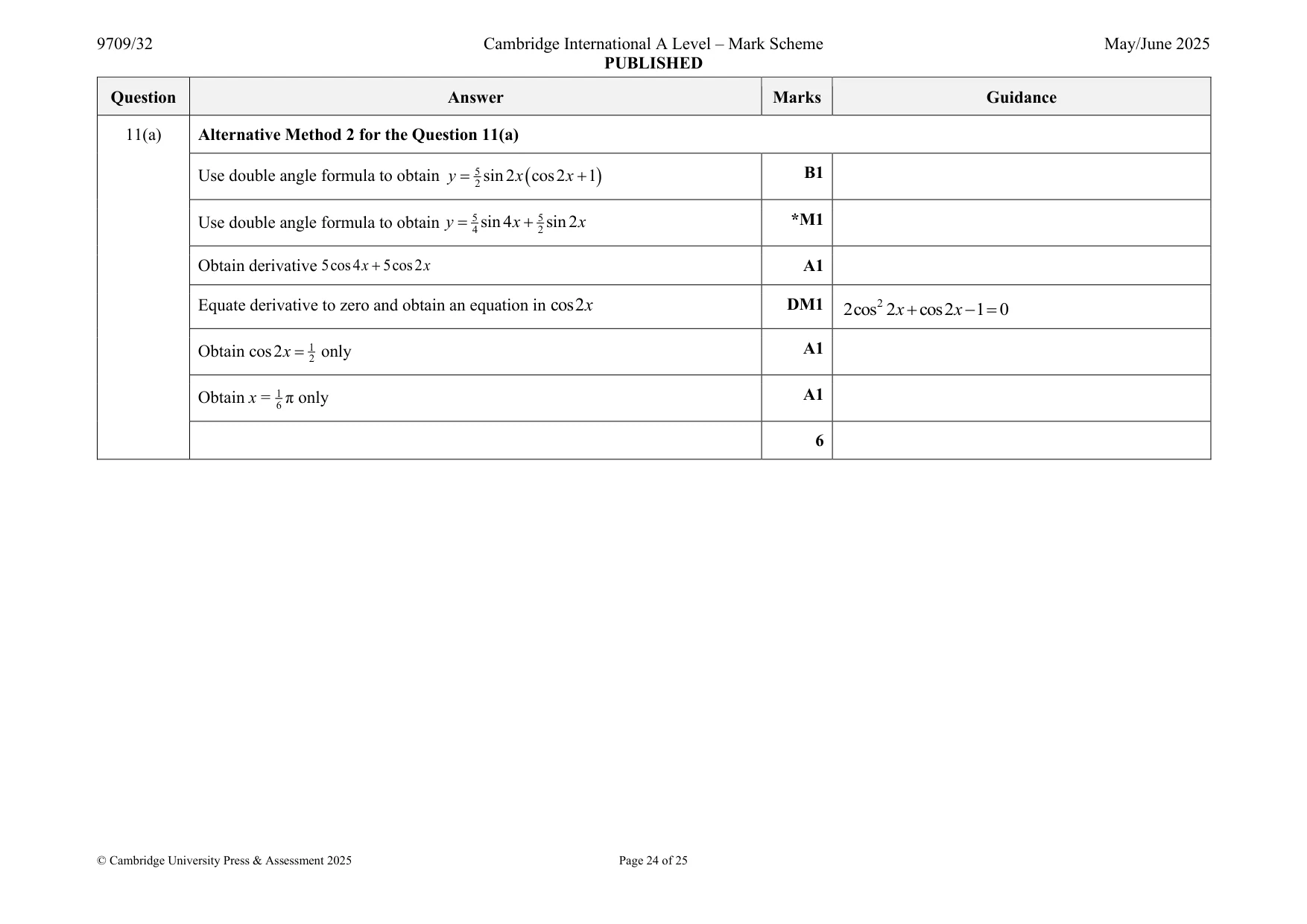 Mark scheme, page 24 of 25