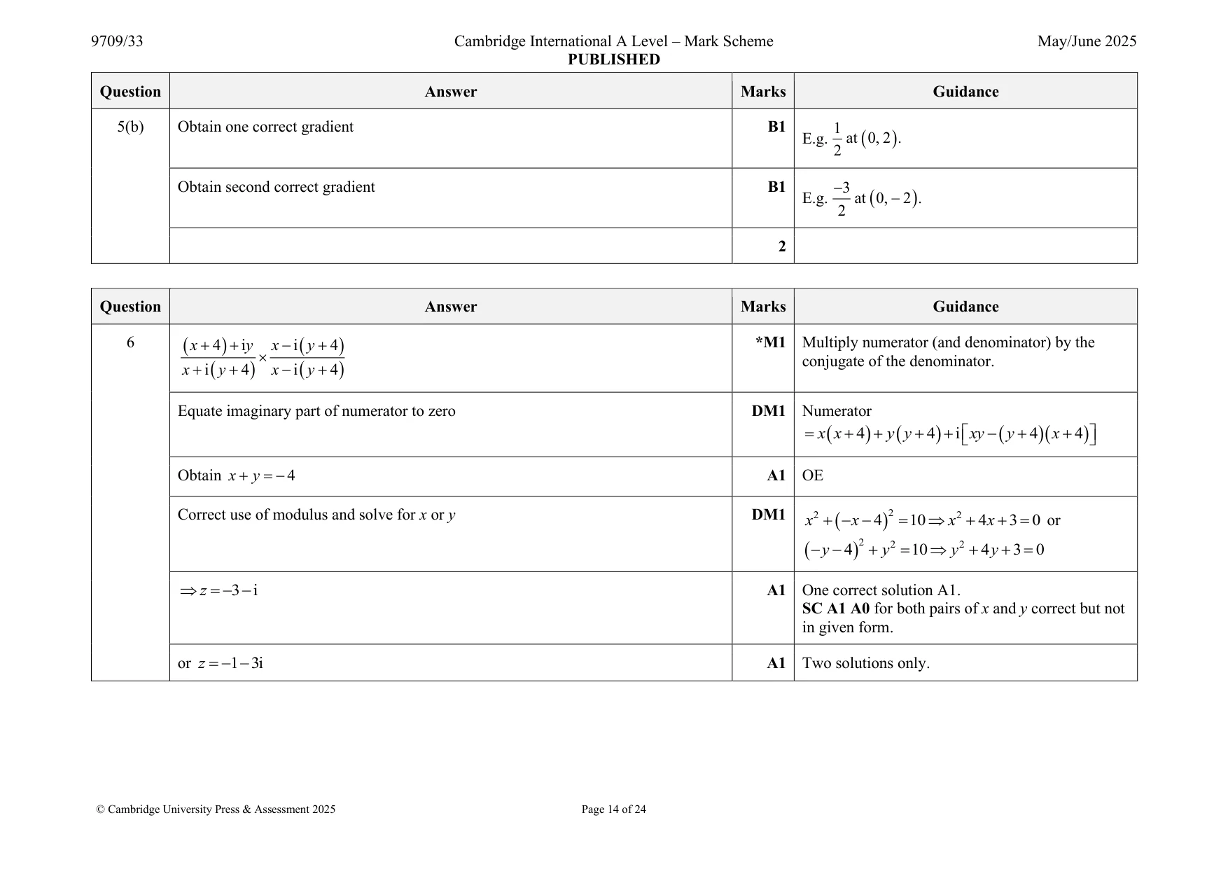 Mark scheme, page 14 of 24