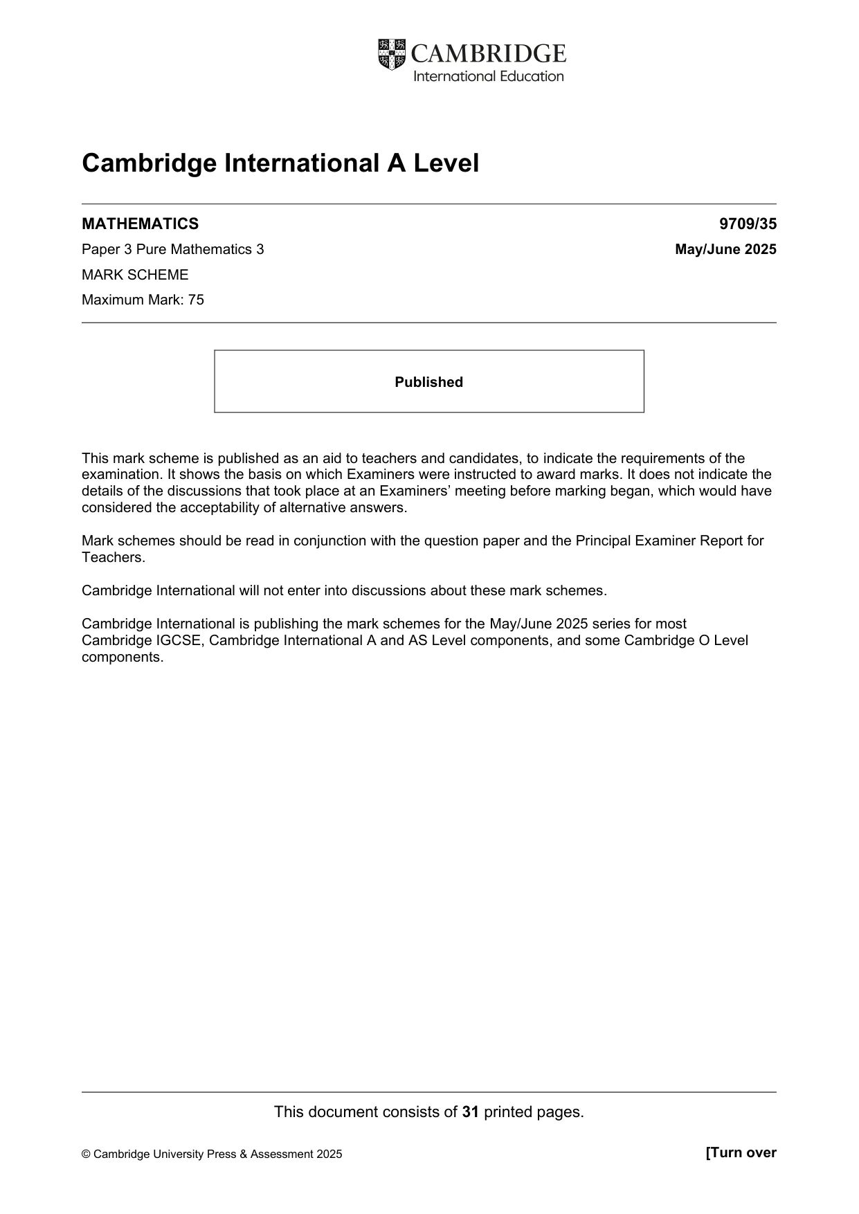 Mark scheme, page 1 of 31