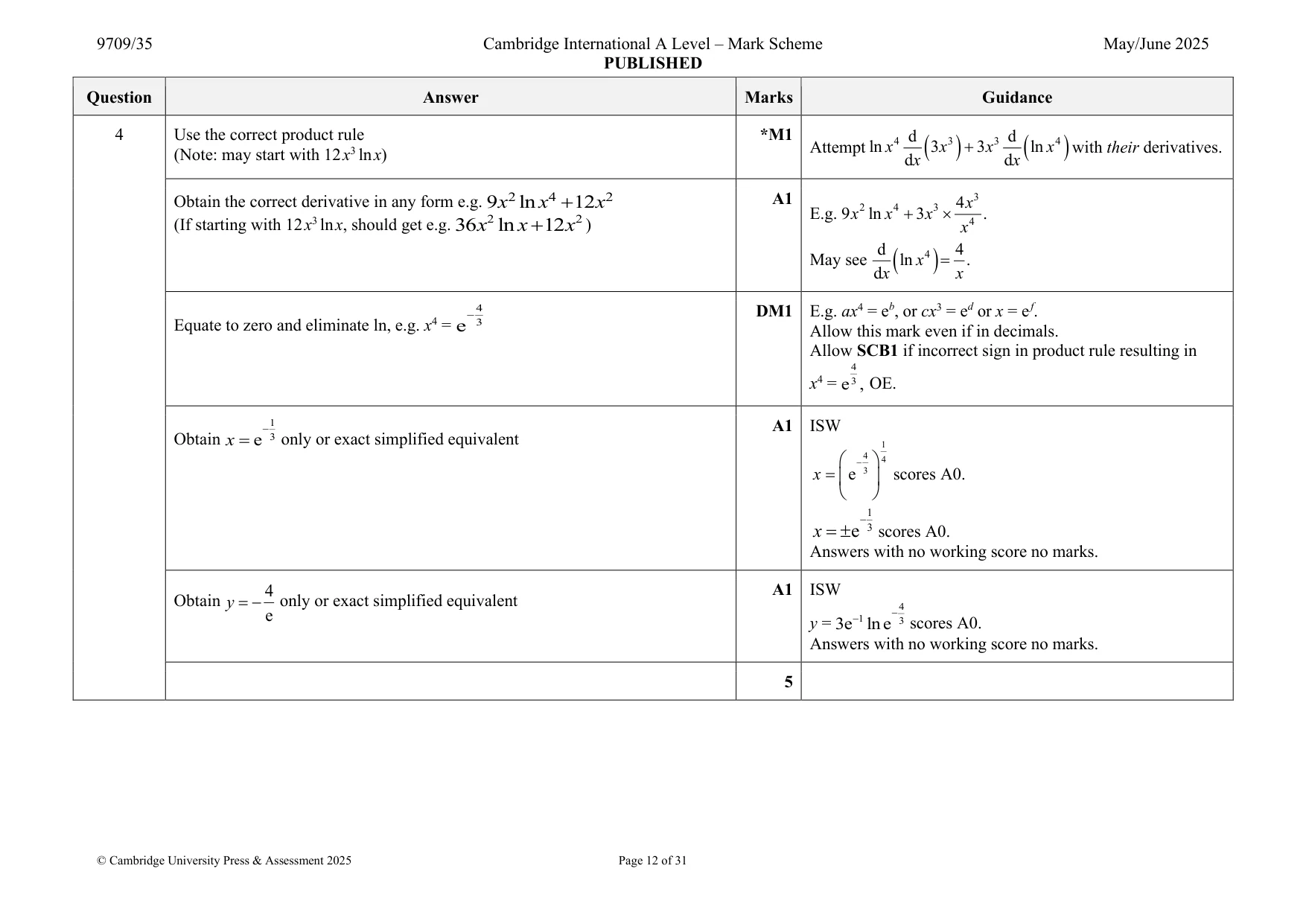 Mark scheme, page 12 of 31