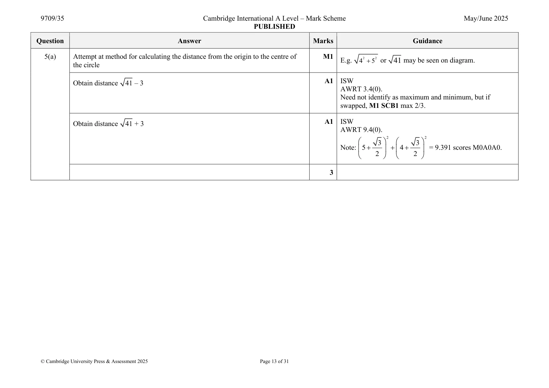 Mark scheme, page 13 of 31