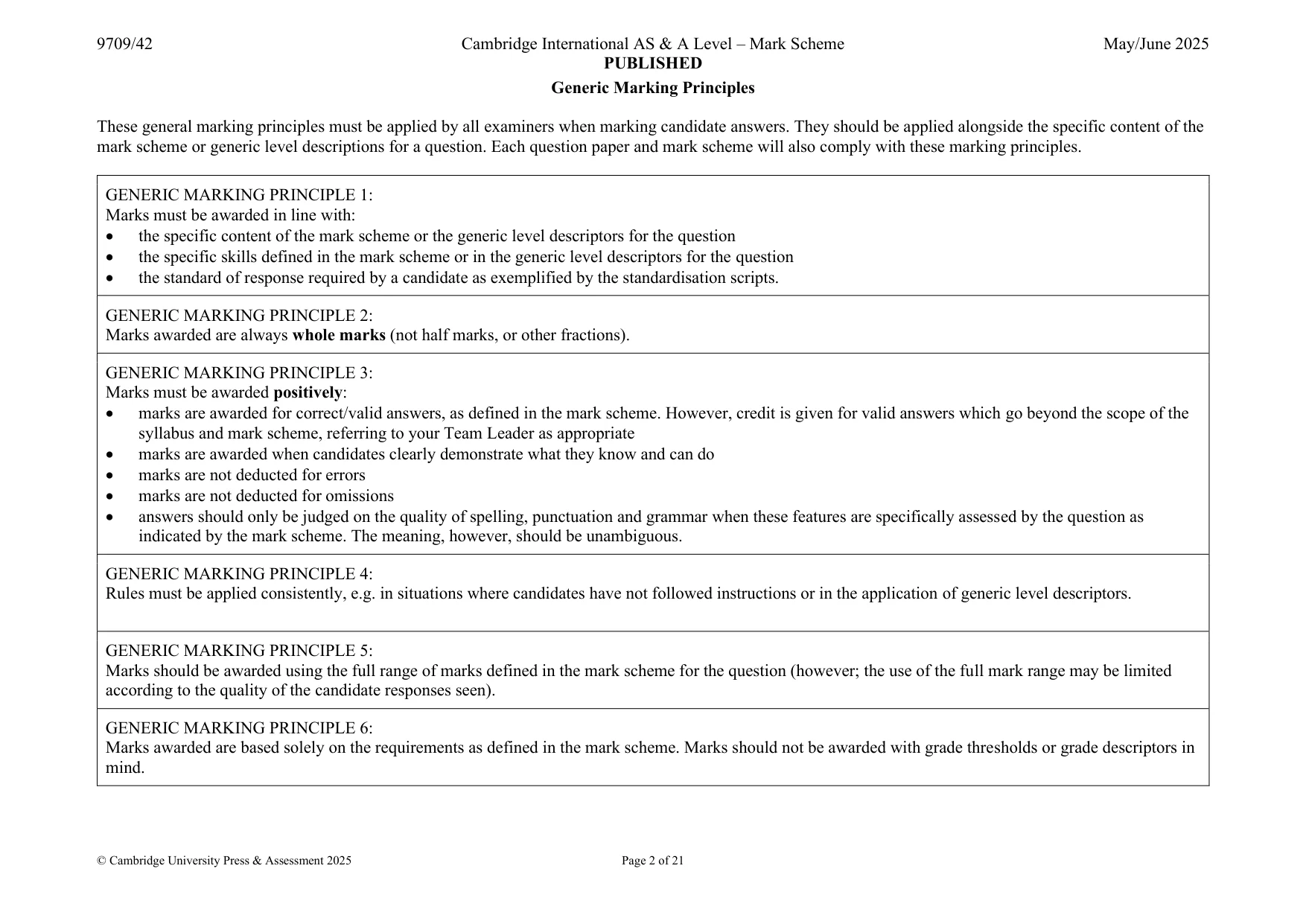 Mark scheme, page 2 of 21
