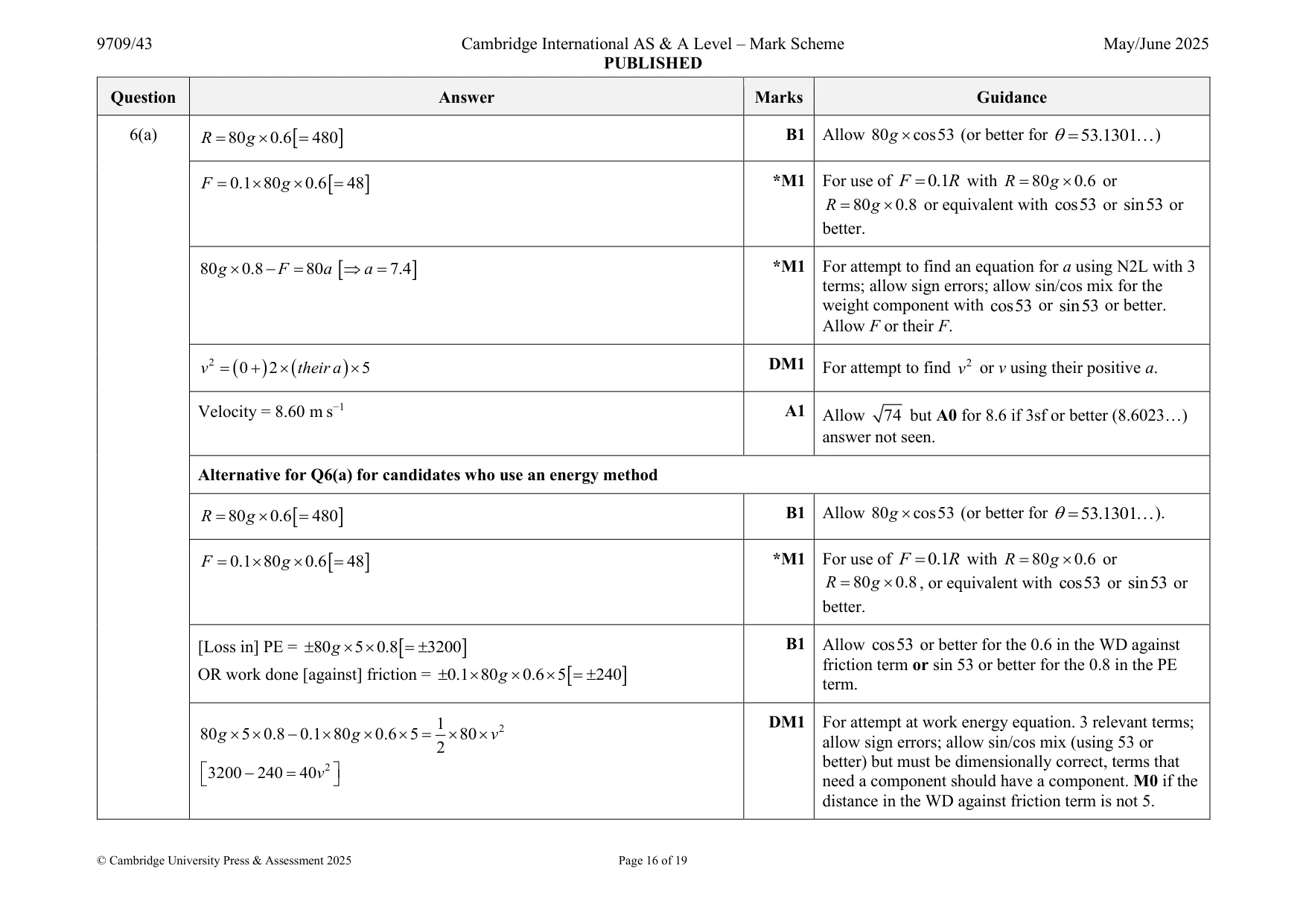 Mark scheme, page 16 of 19