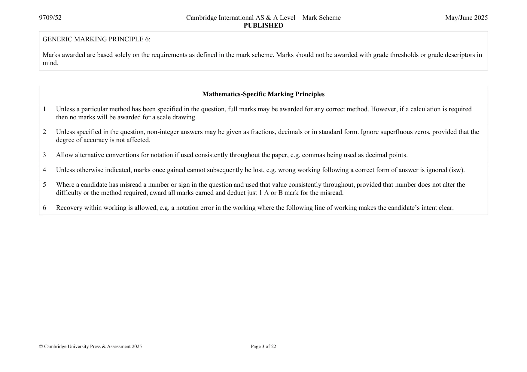 Mark scheme, page 3 of 22