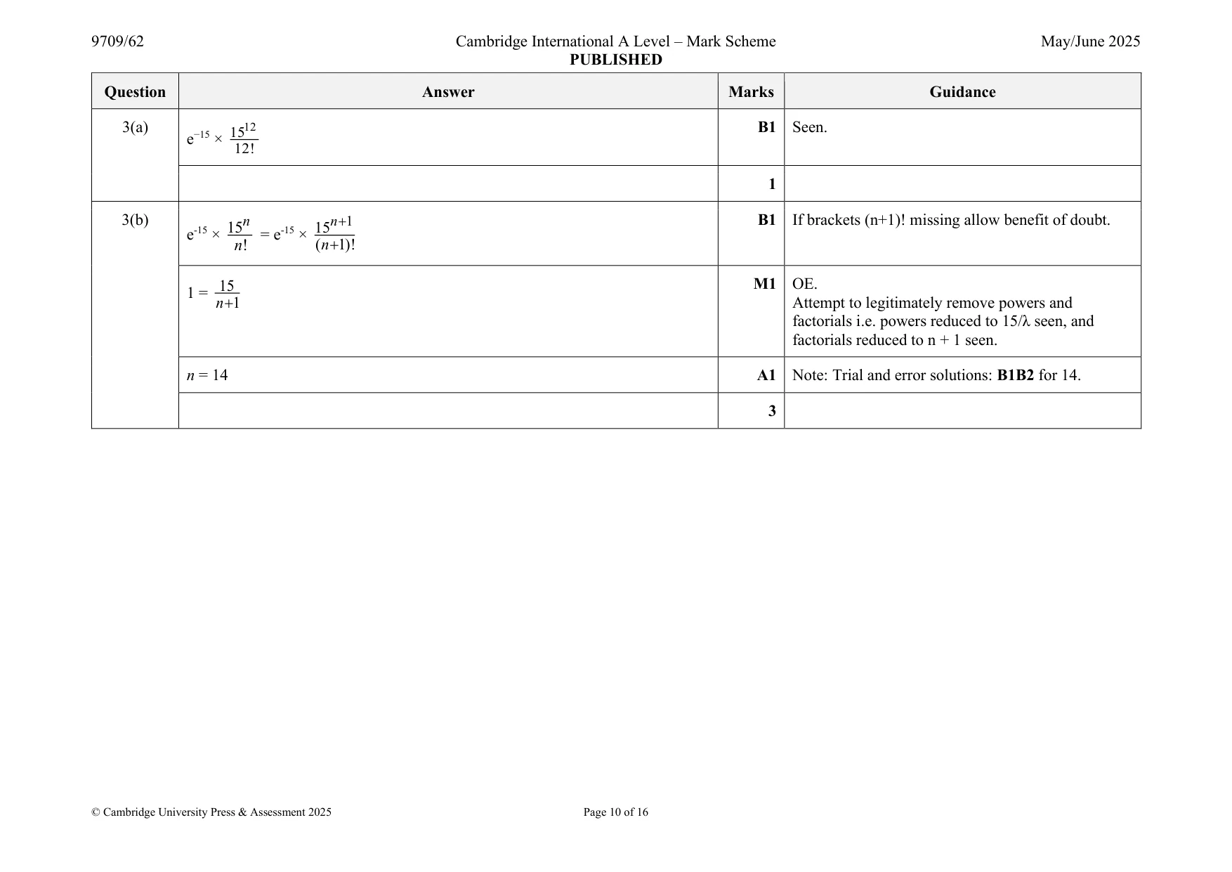 Mark scheme, page 10 of 16