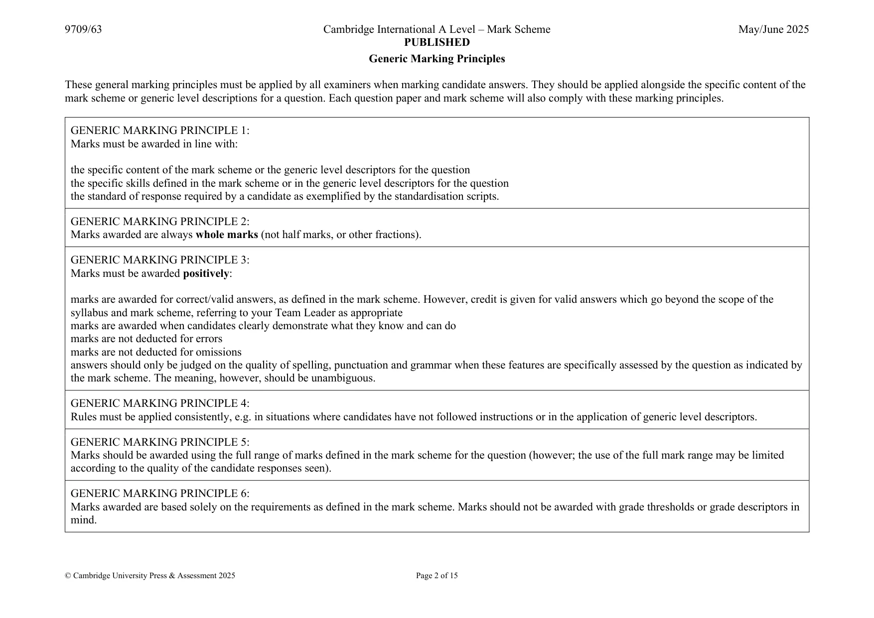 Mark scheme, page 2 of 15