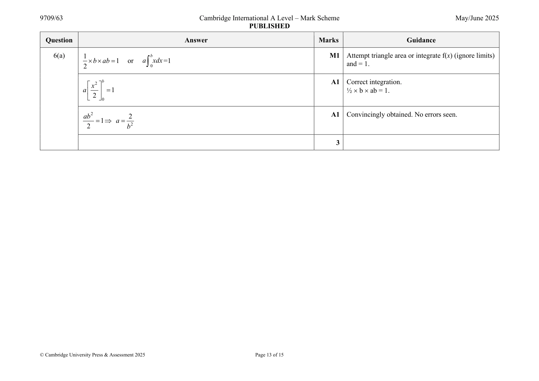 Mark scheme, page 13 of 15