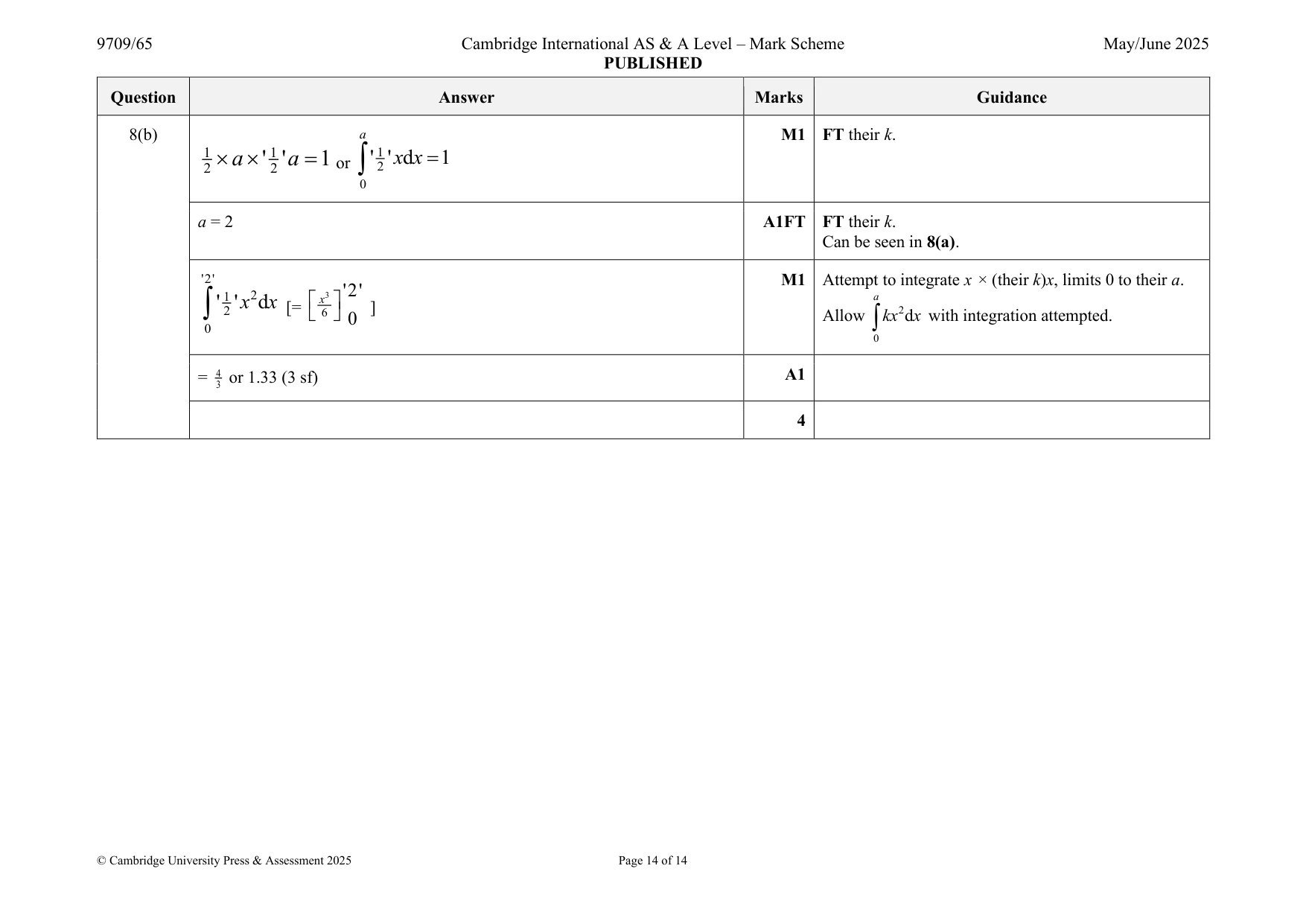 Mark scheme, page 14 of 14