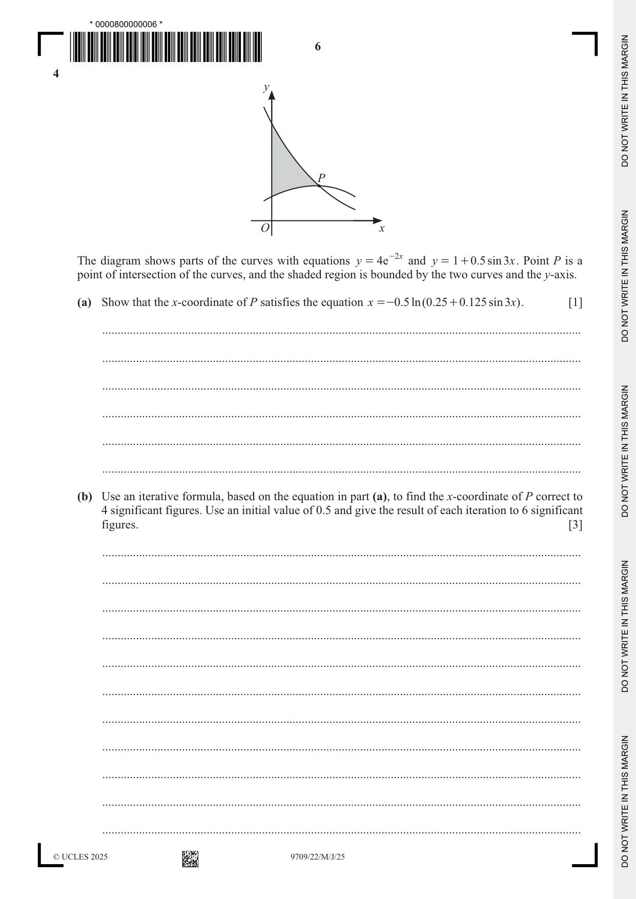 Cambridge A Level Mathematics 9709 2025 May/June Paper 2 · Variant 2 question paper, page 6 of 16