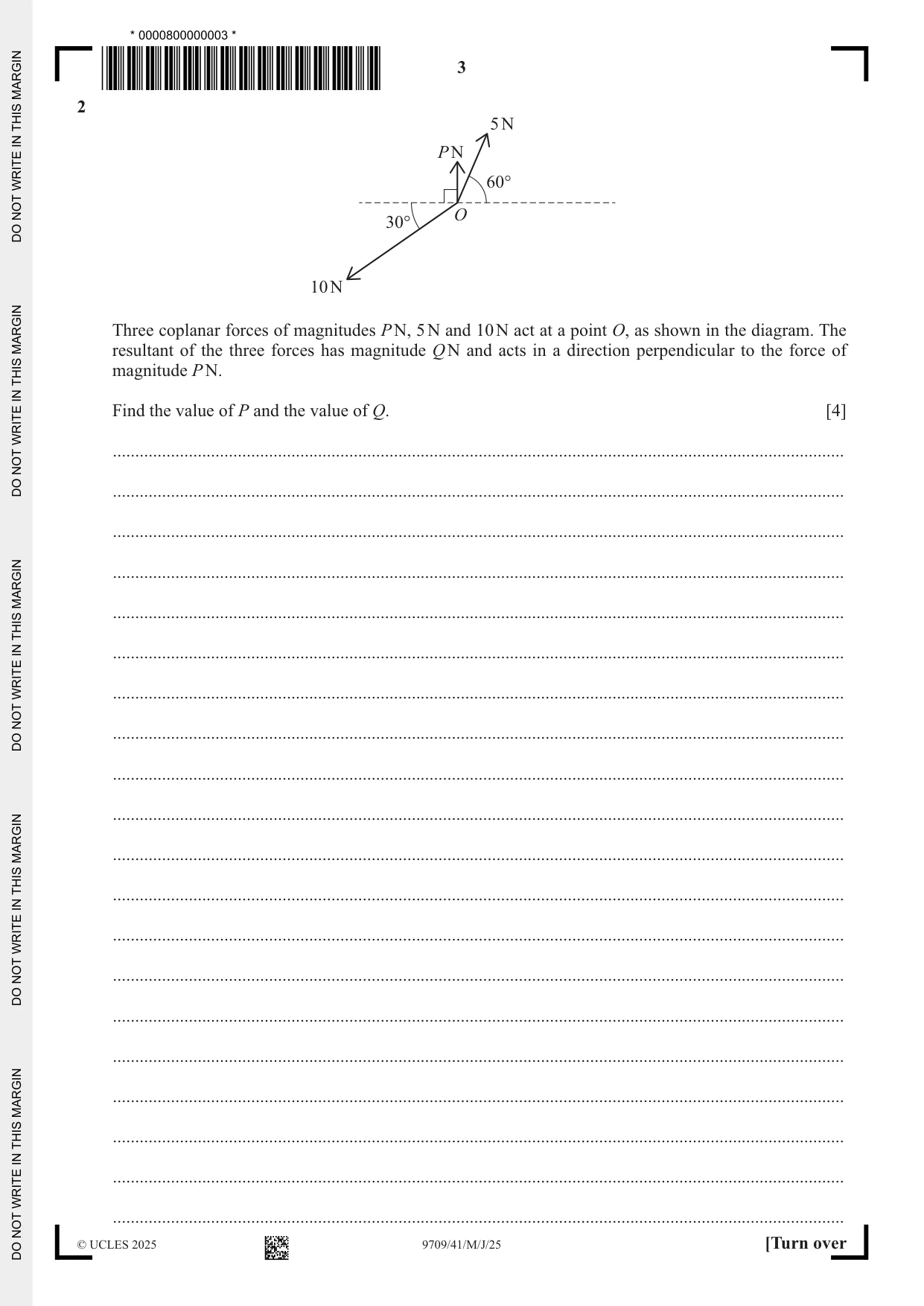 Cambridge A Level Mathematics 9709 2025 May/June Paper 4 · Variant 1 question paper, page 3 of 12