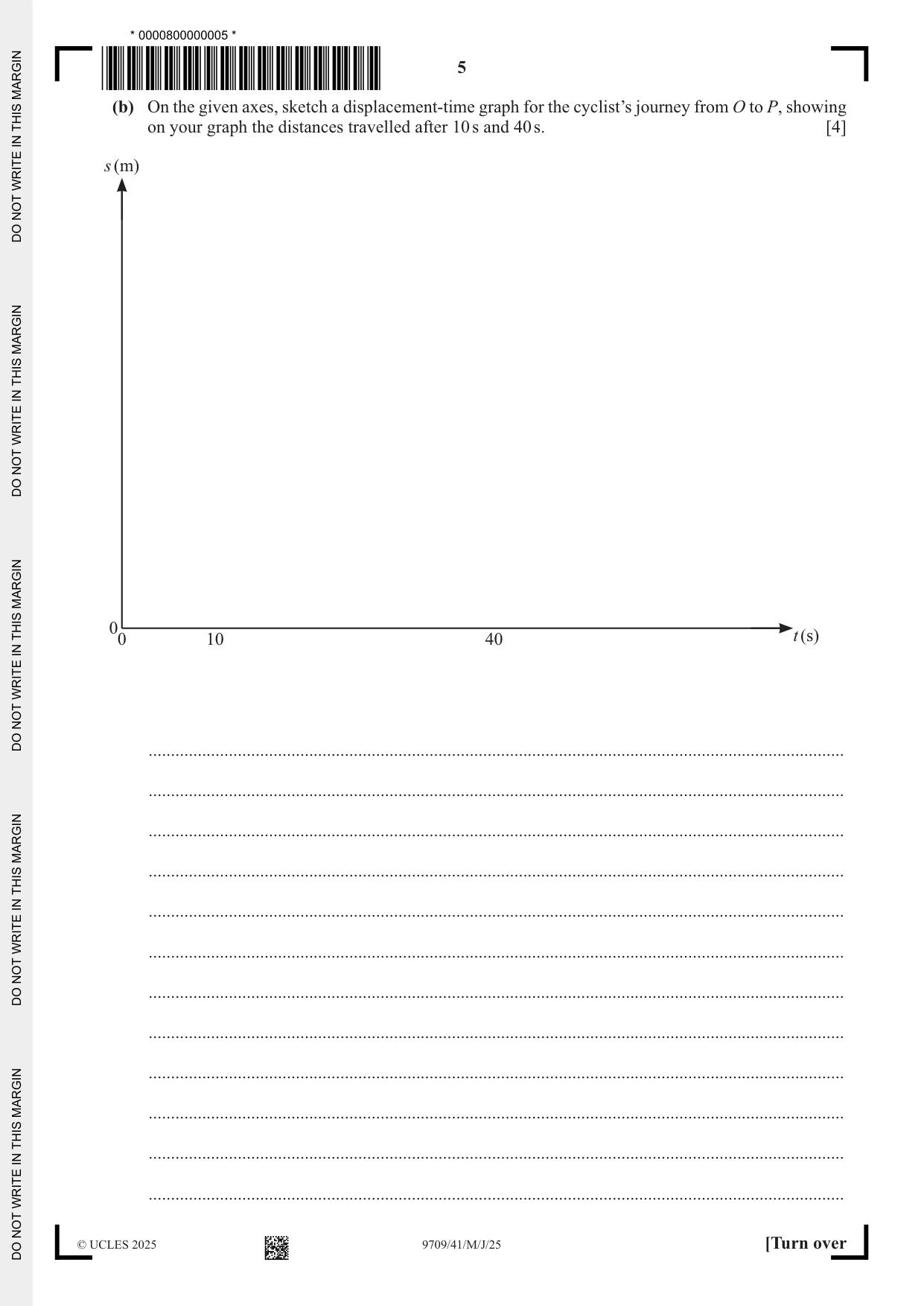 Cambridge A Level Mathematics 9709 2025 May/June Paper 4 · Variant 1 question paper, page 5 of 12