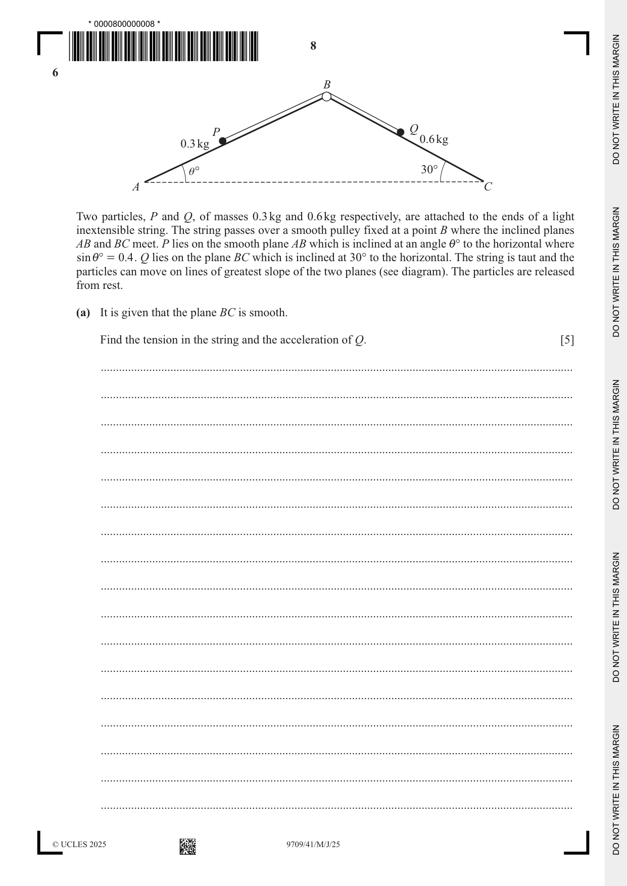Cambridge A Level Mathematics 9709 2025 May/June Paper 4 · Variant 1 question paper, page 8 of 12