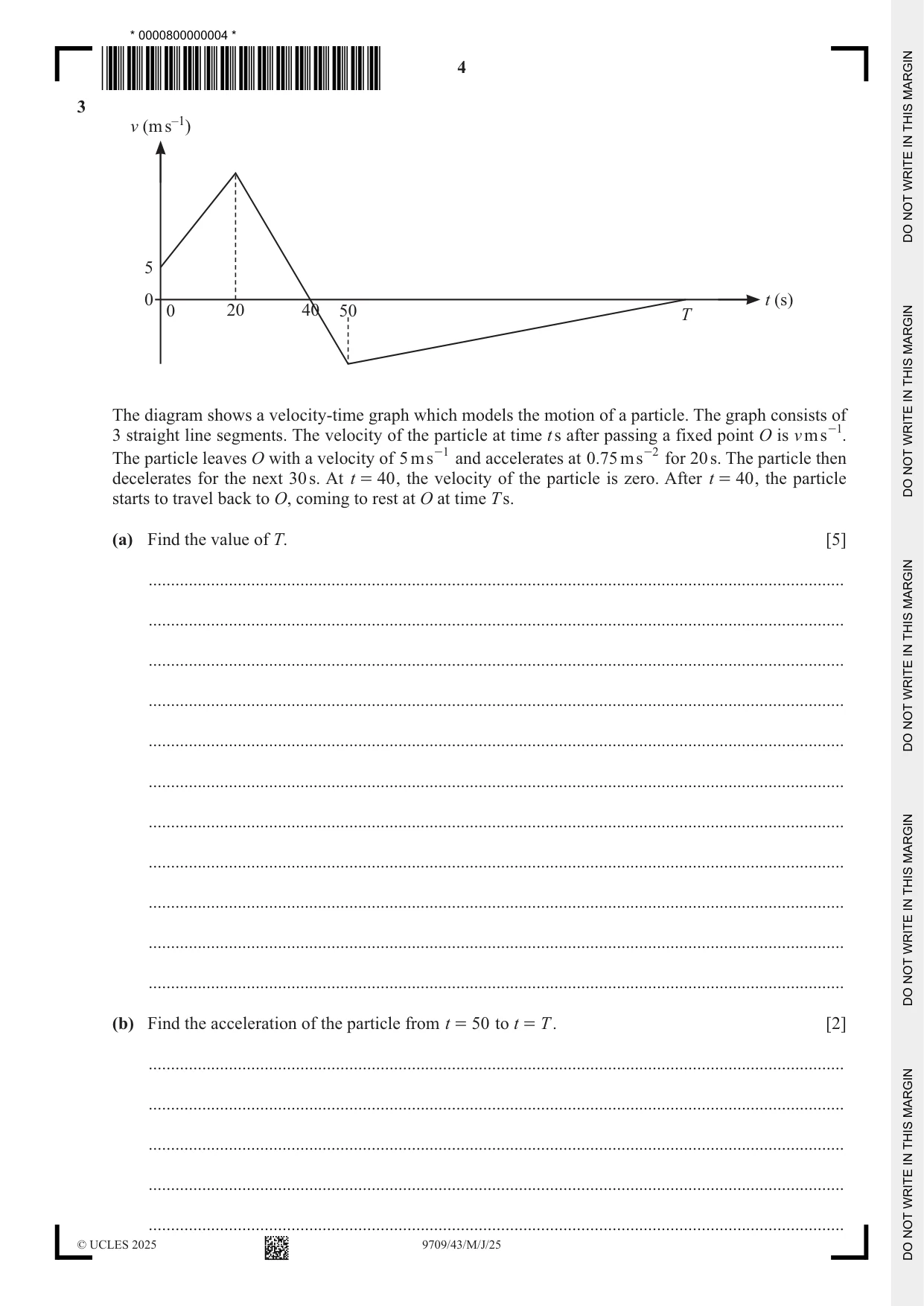 Cambridge A Level Mathematics 9709 2025 May/June Paper 4 · Variant 3 question paper, page 4 of 12