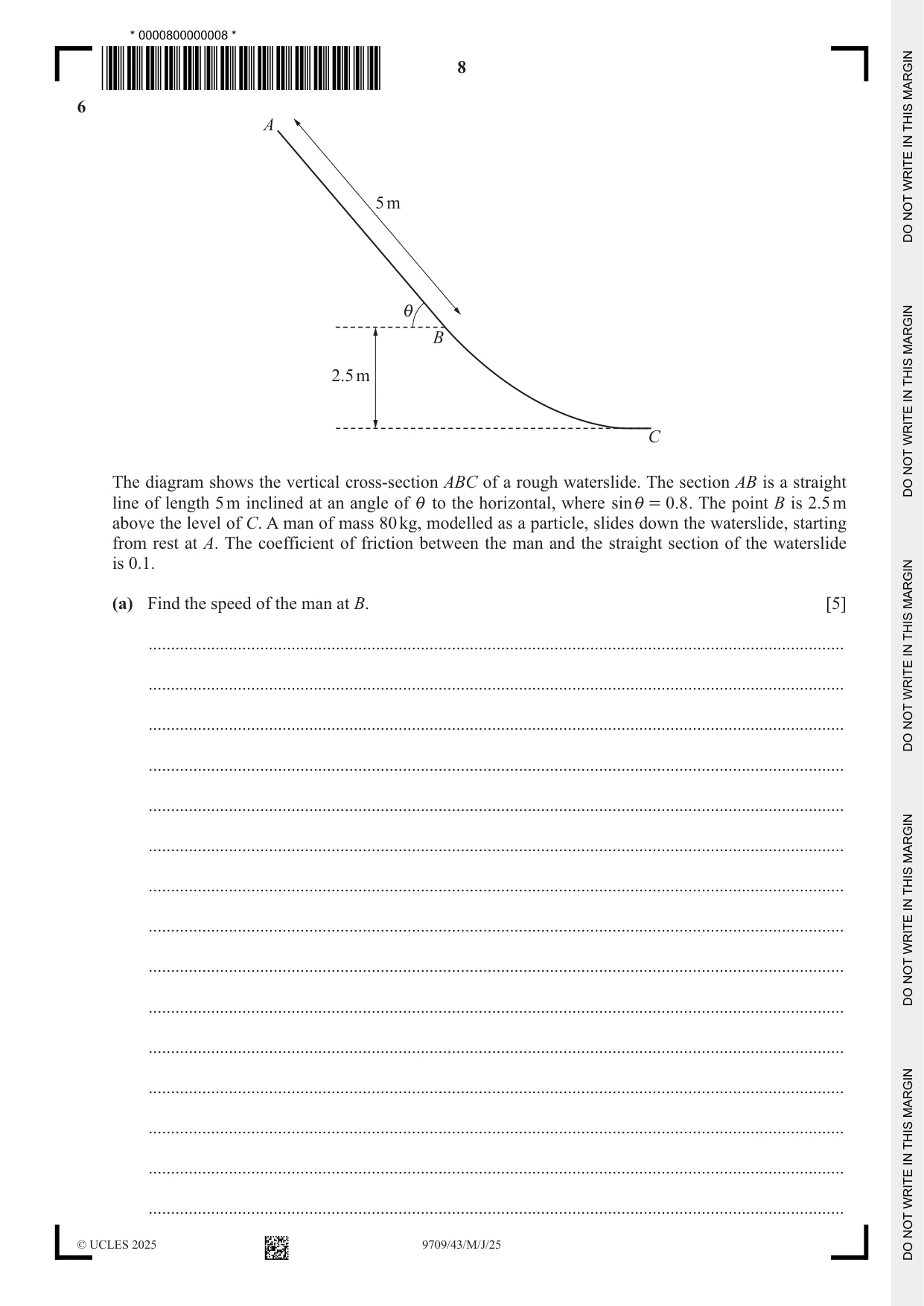Cambridge A Level Mathematics 9709 2025 May/June Paper 4 · Variant 3 question paper, page 8 of 12