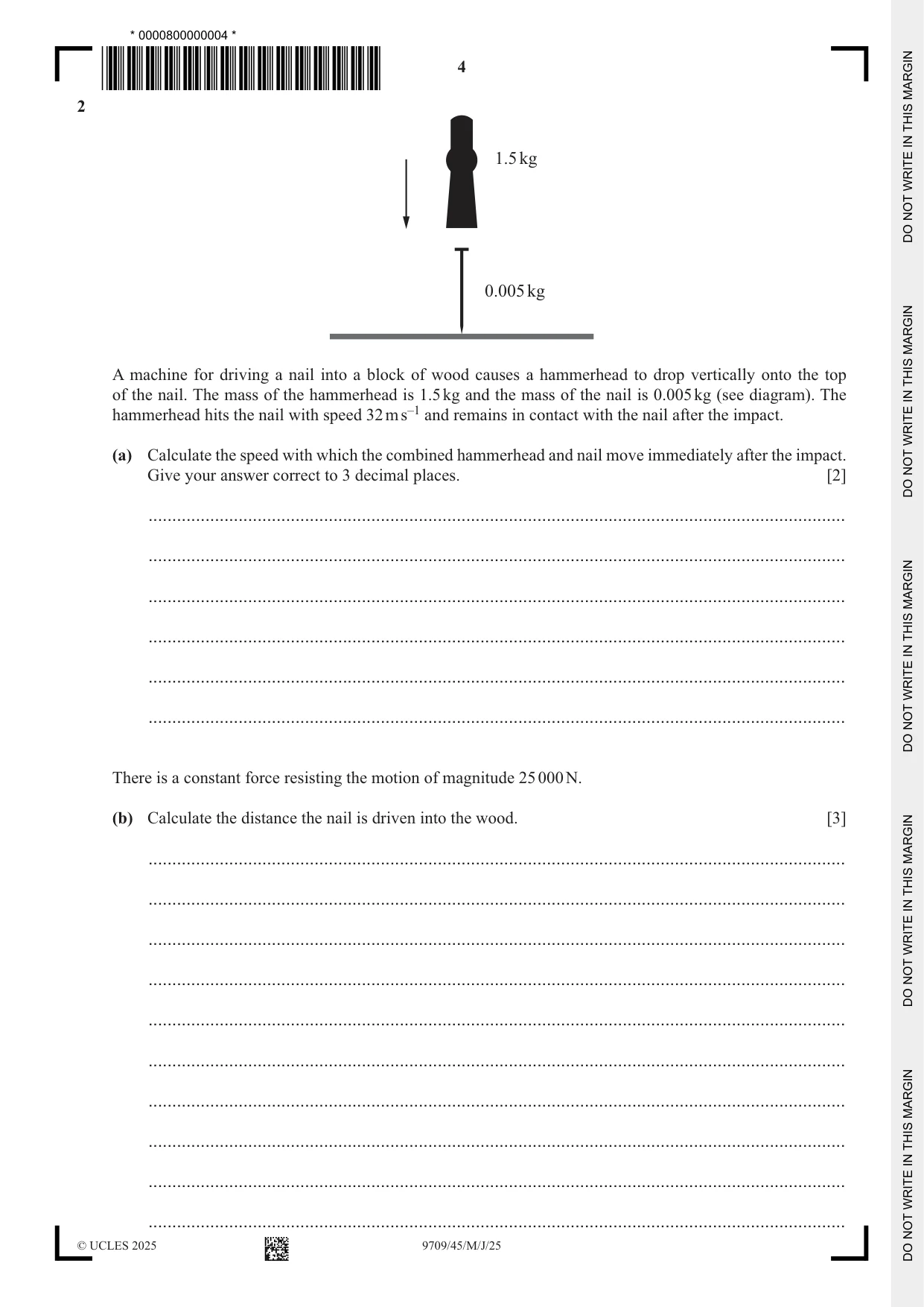 Cambridge A Level Mathematics 9709 2025 May/June Paper 4 · Variant 5 question paper, page 4 of 16