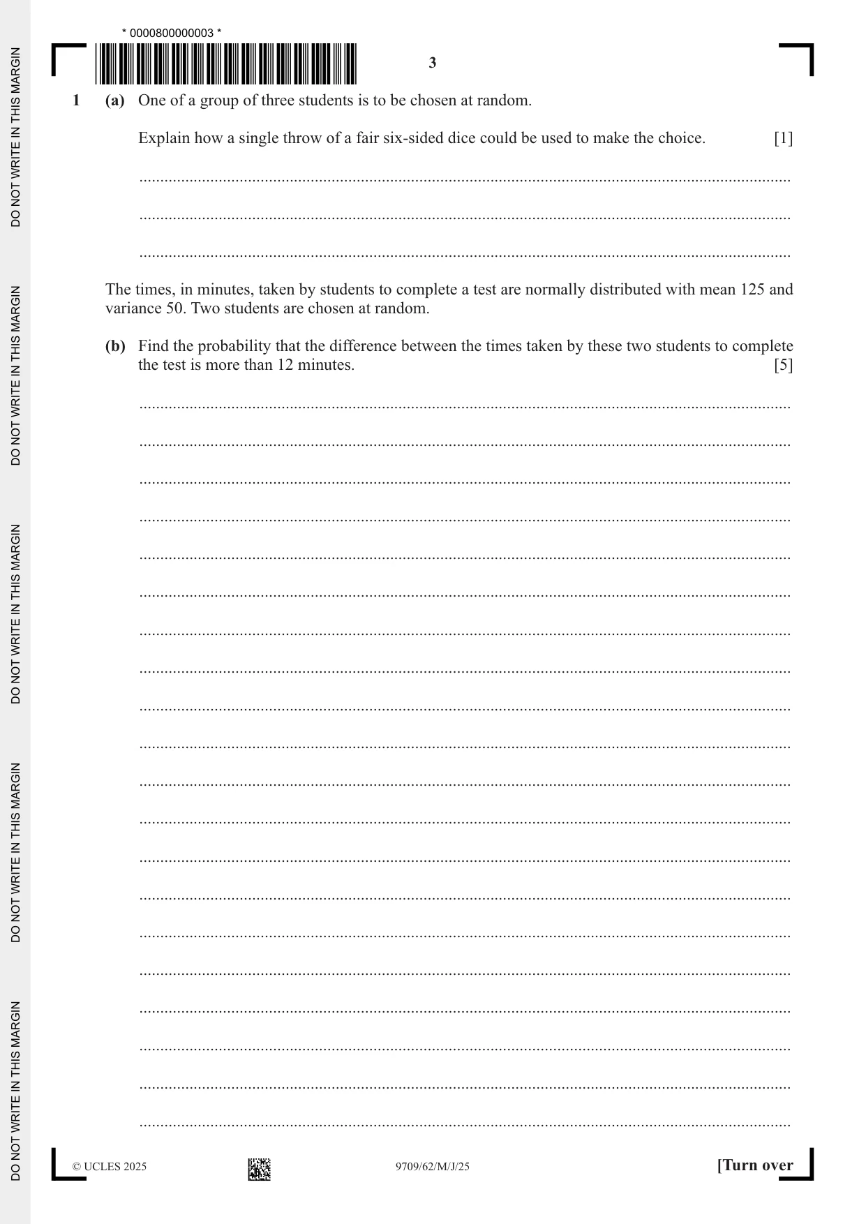 Cambridge A Level Mathematics 9709 2025 May/June Paper 6 · Variant 2 question paper, page 3 of 16