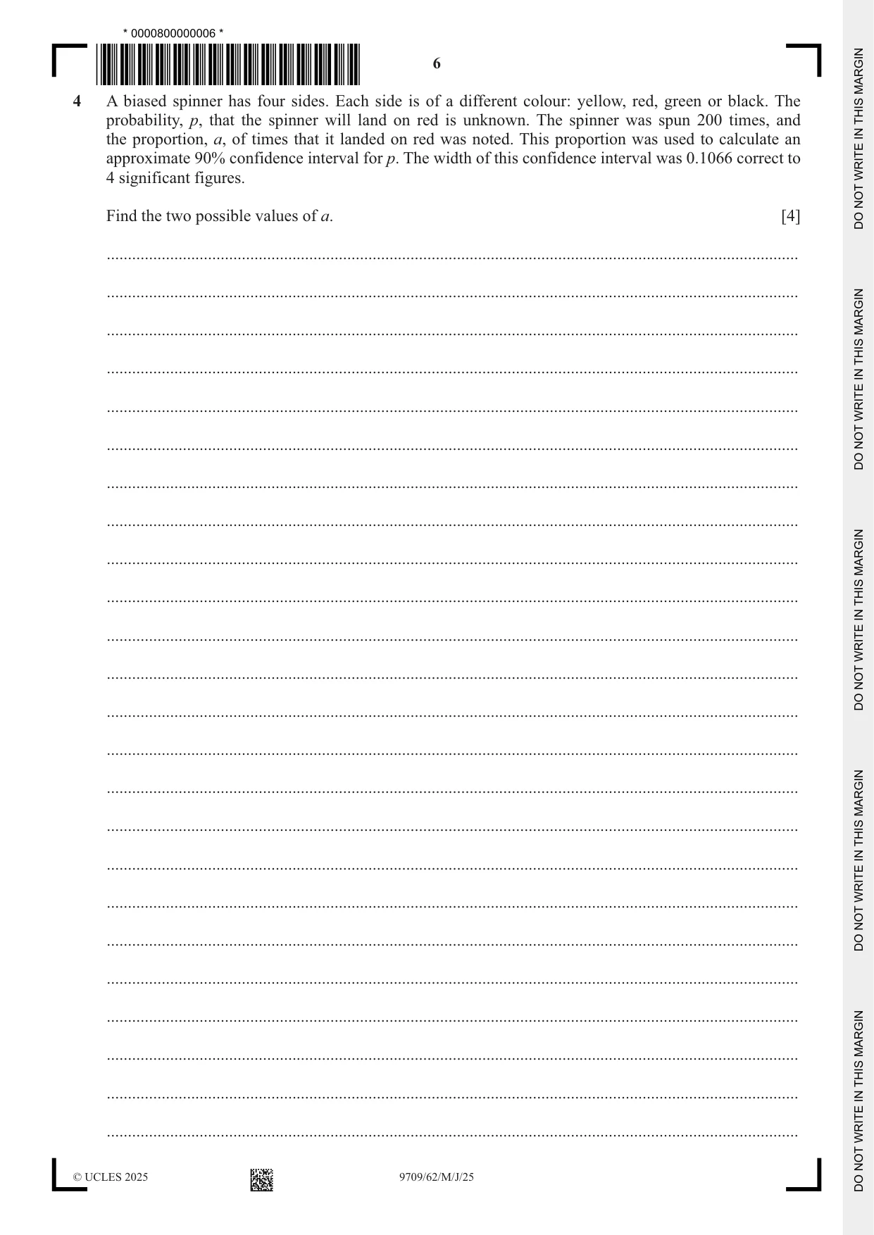 Cambridge A Level Mathematics 9709 2025 May/June Paper 6 · Variant 2 question paper, page 6 of 16